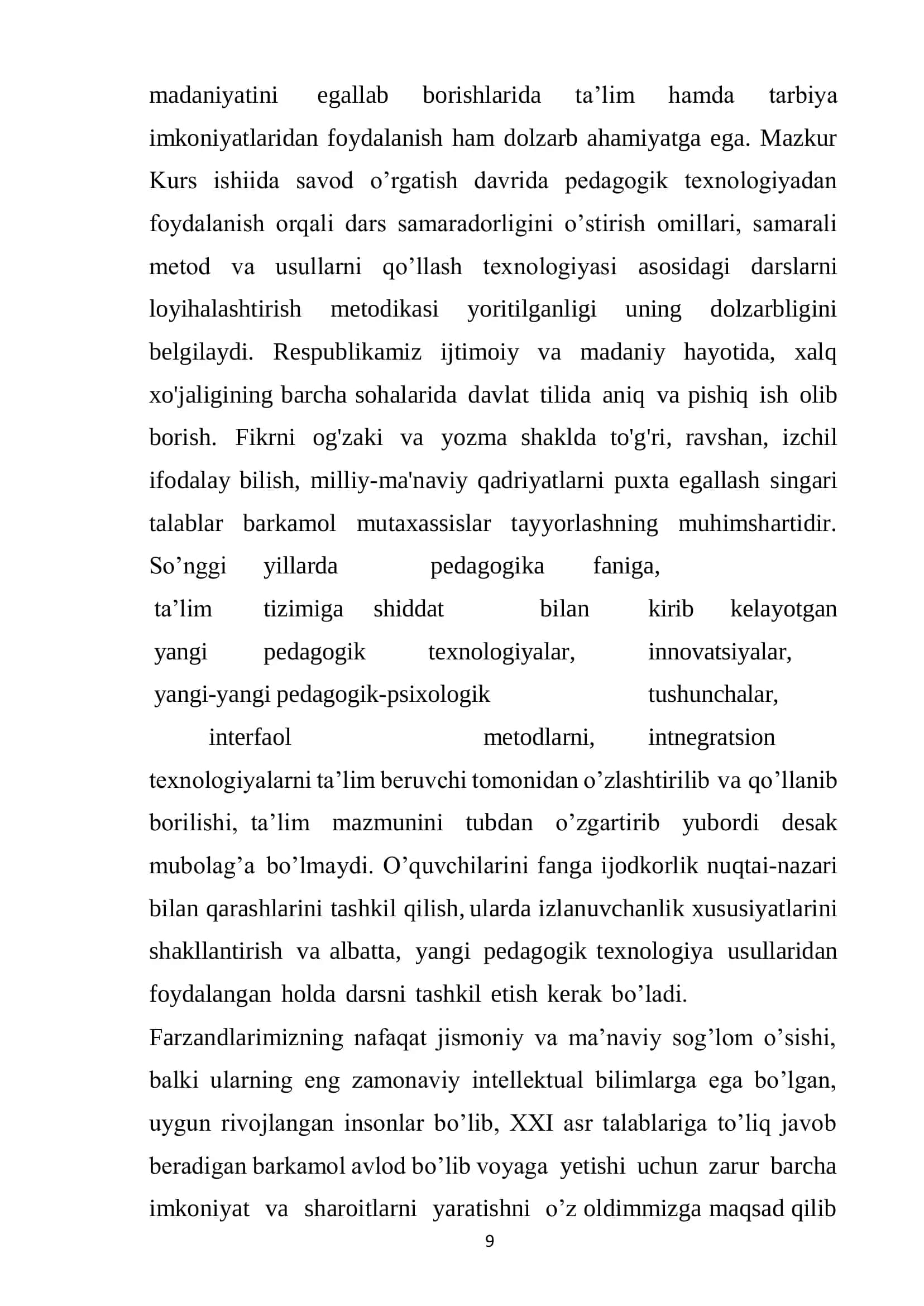 Savod o‘rgatish davrida bo‘g‘in ustida ishlash 3