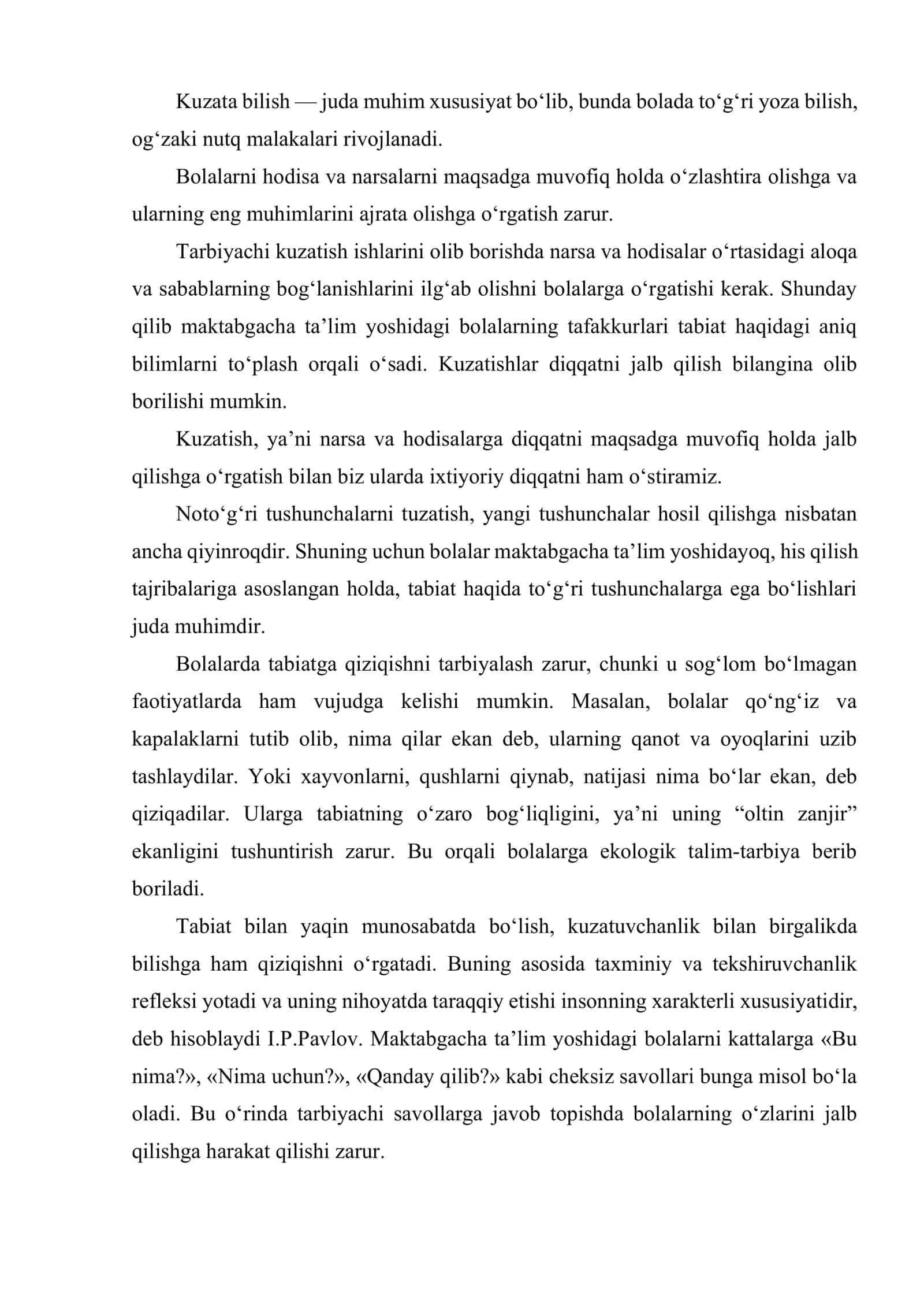 Bolalarni tabiat bilan tanishtirish metodlari 3