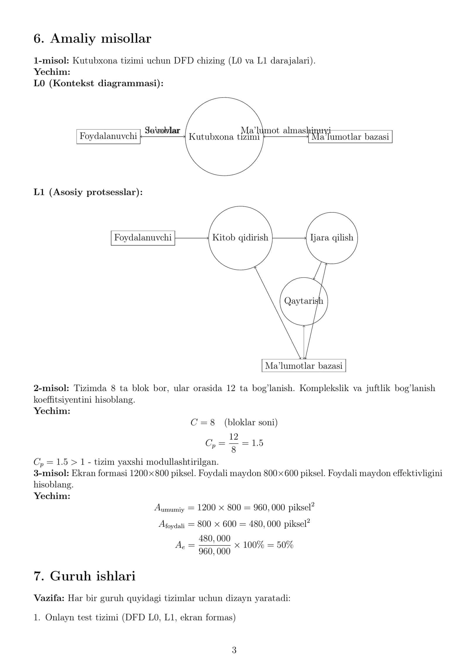 Dizayn. Ma’lumotlar oqimi diagrammasi. Tizim blok-sxemasi. Ekran formasi 3
