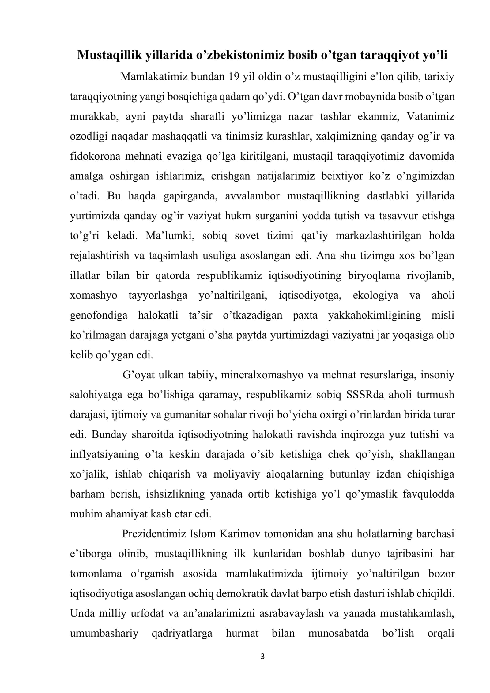 Mustaqillik yillarida amalga oshirilgan islohatlar 3