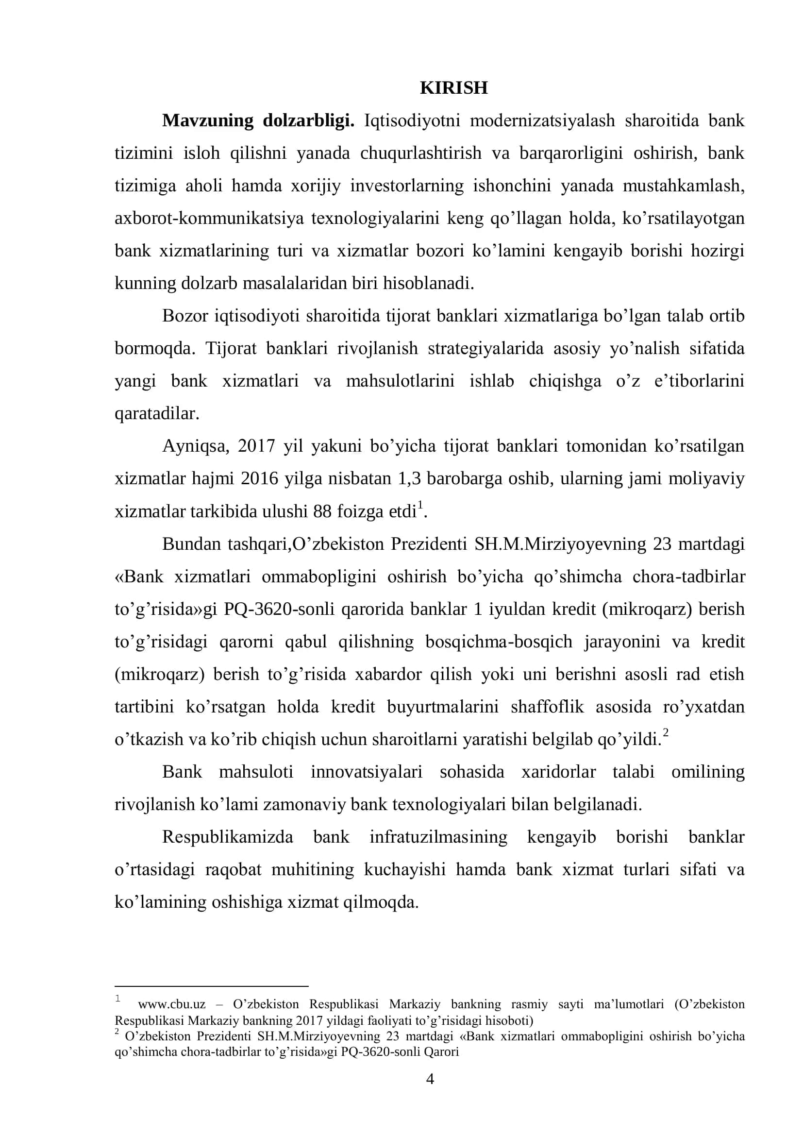 Bank xizmatlari bozorini rivojlantirish ning yo'nalishlari 3