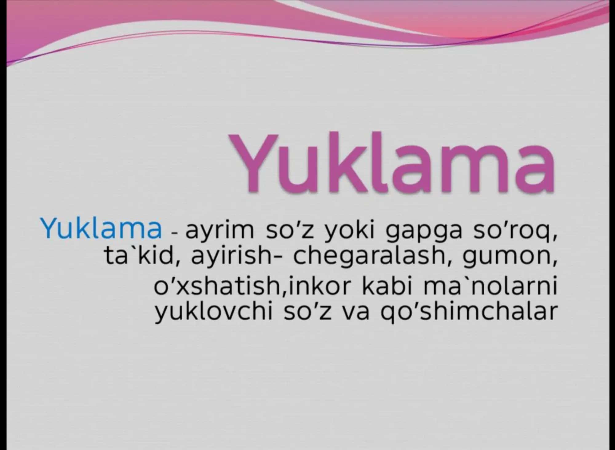 yuklama va ularning mano turlari bo'yicha takrorlash 3