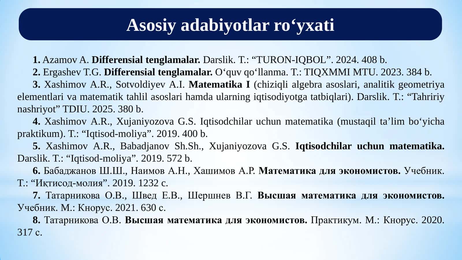 Xususiy hosilali birinchi tartibli bir jinsli differensial tenglamalar 3