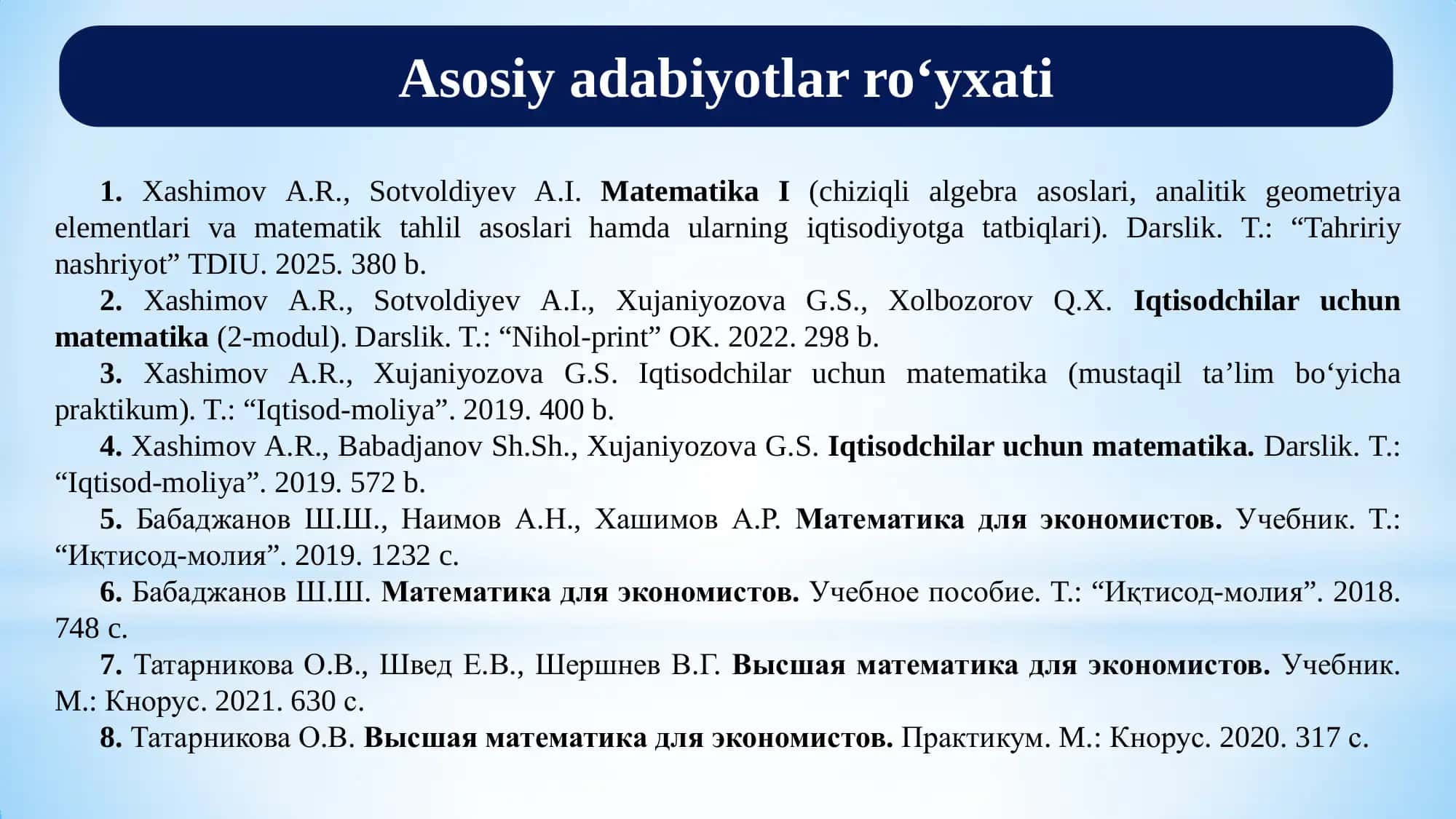 Amaliy matematika 2: Sonli ketma-ketlik va uning limiti 3