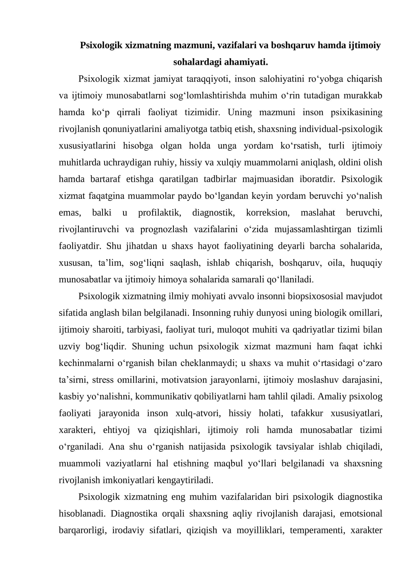 PSIXOLOGIK XIZMATNING SAMARADORLIGINI TAʼMINLASH MUAMMOLARI 3
