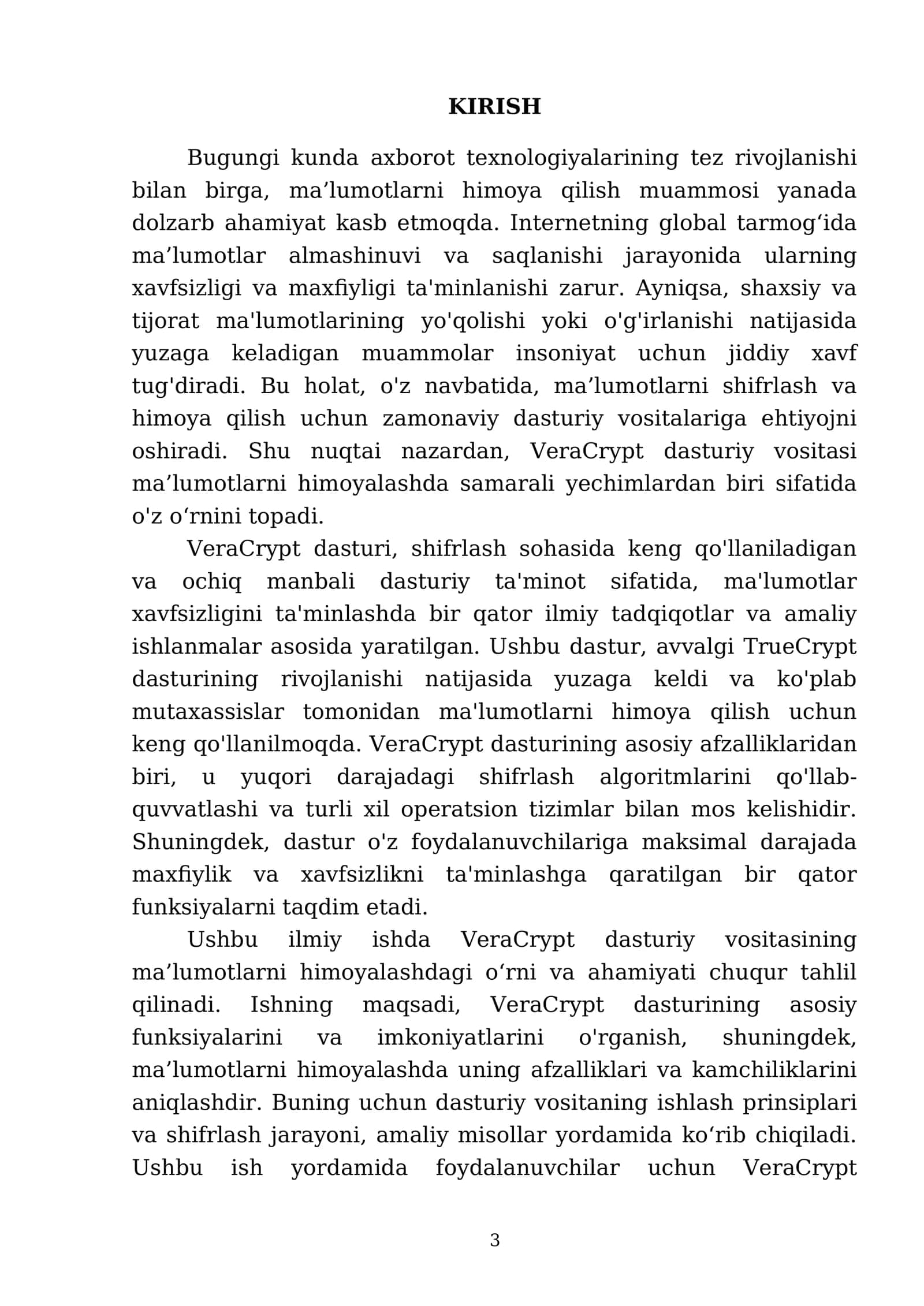 VeraCrypt dasturiy vositasi yordamida ma’lumotlarni himoyalash 3
