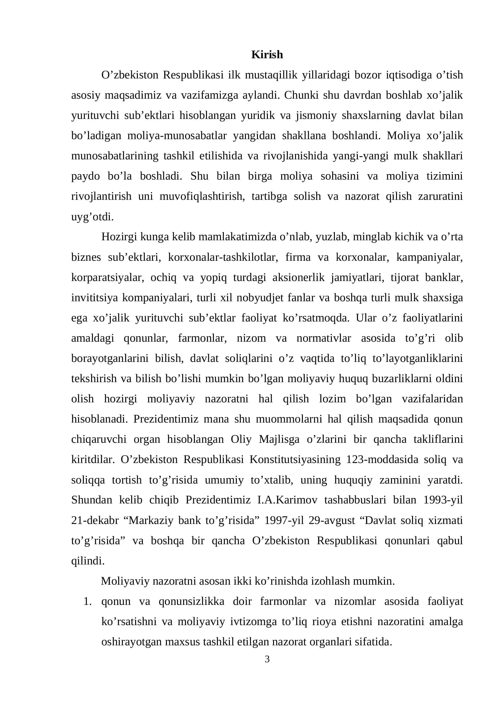 Moliyaviy nazoratning turlari, shakllari va usullari 3
