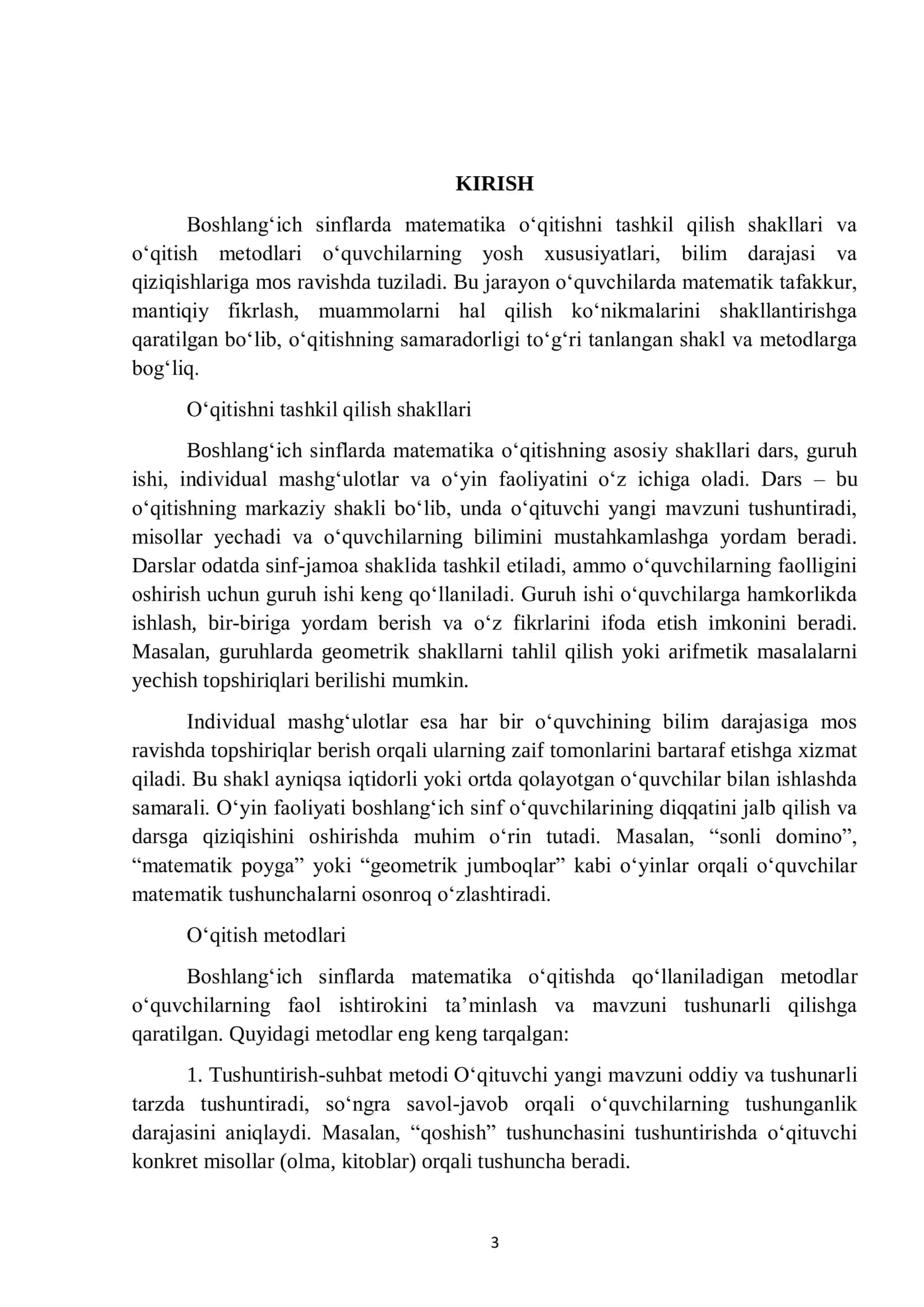 BOSHLANGʻICH SINF O‘QUVCHILARINING YOSH XUSUSIYATLARI VA MATEMATIK TAYYORLIK HOLATI 3