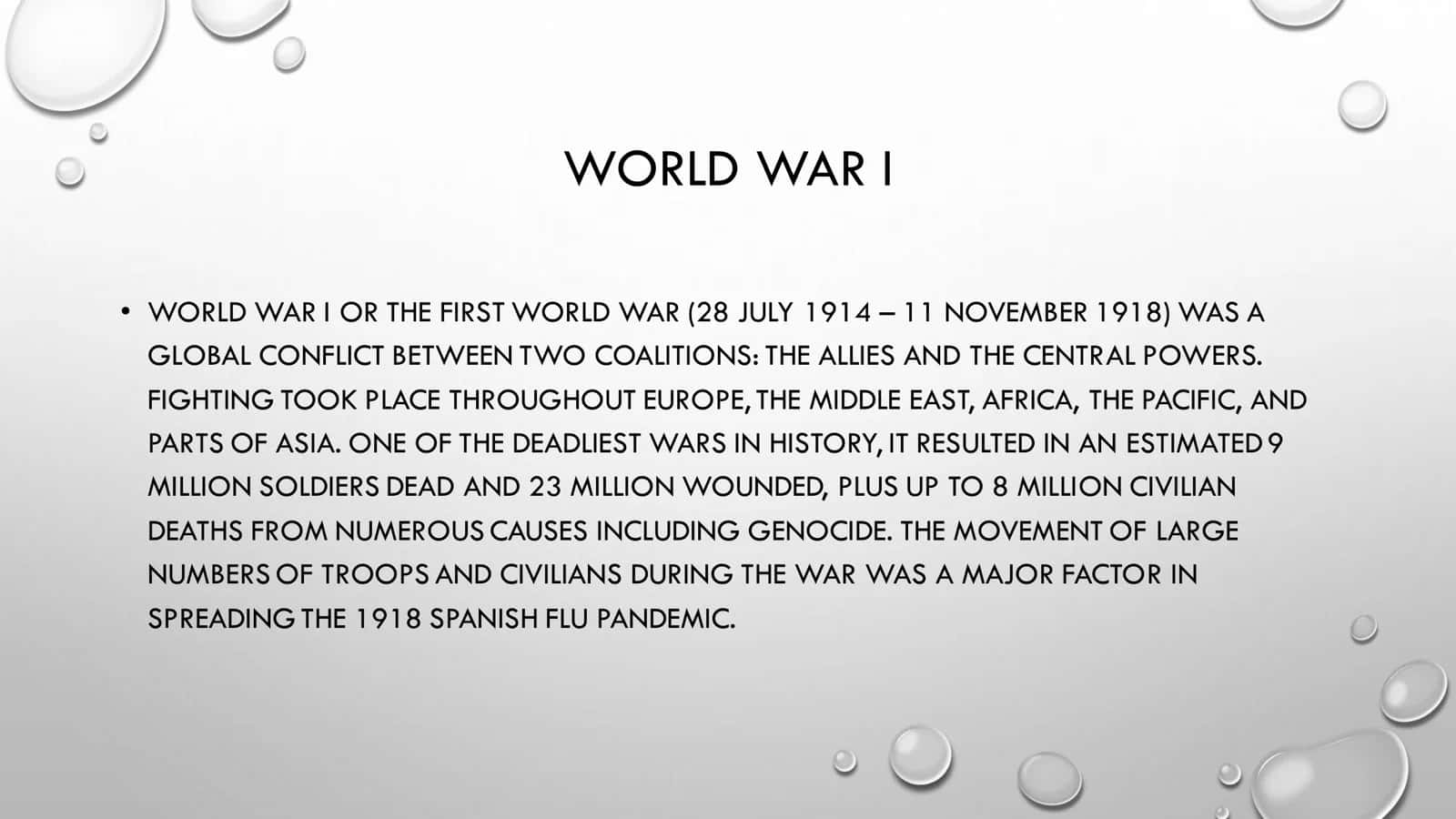WORLD WAR I 3