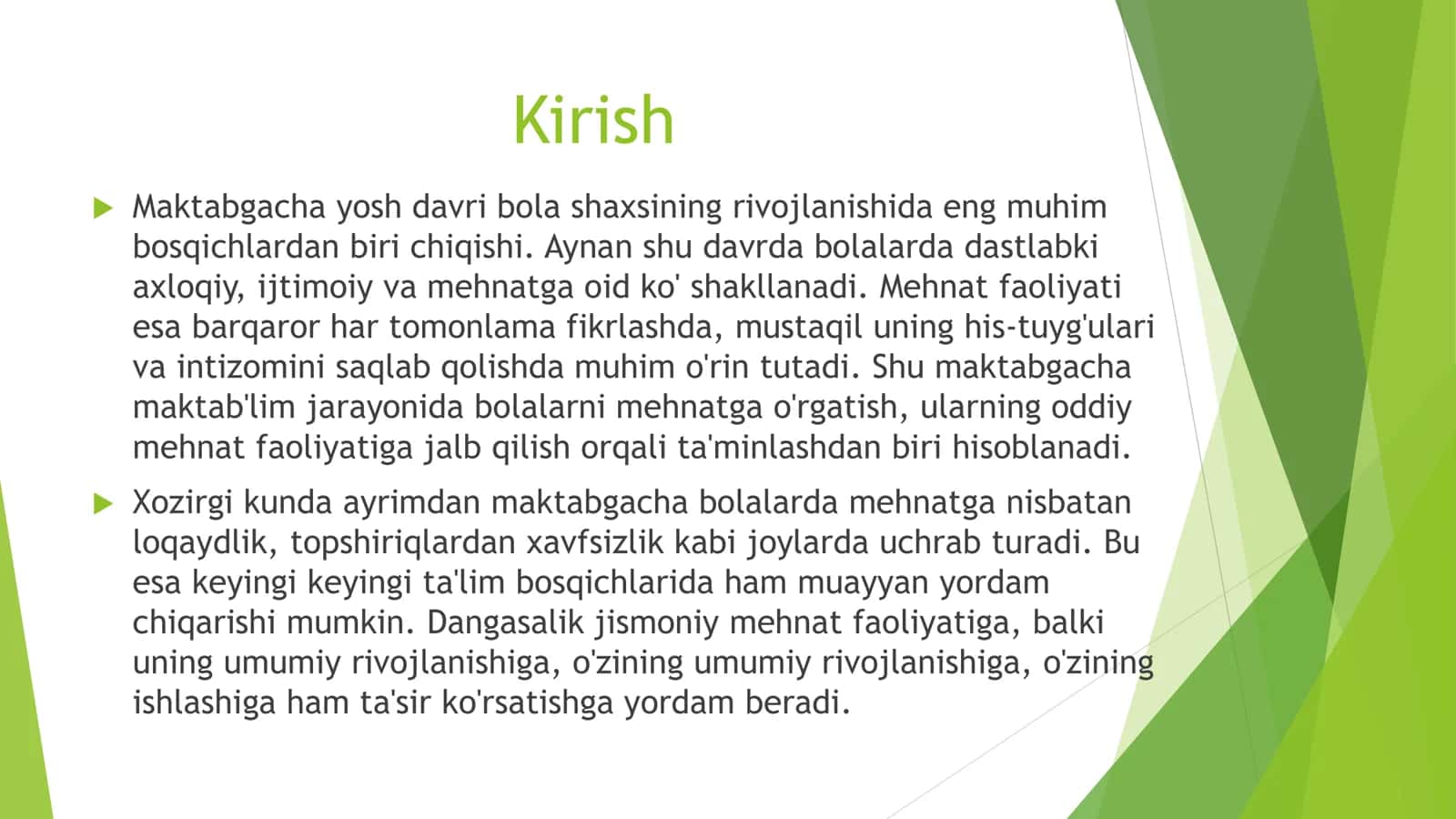 Maktabgacha yoshdagi bolani mehnat faoliyatida bolani dangasaligi 3