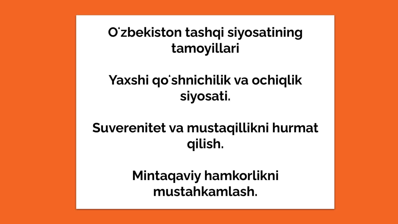 Oʻzbekistonning Markaziy Osiyoda tinchlik va barqarorlikni taʼminlashdagi oʻrni 3