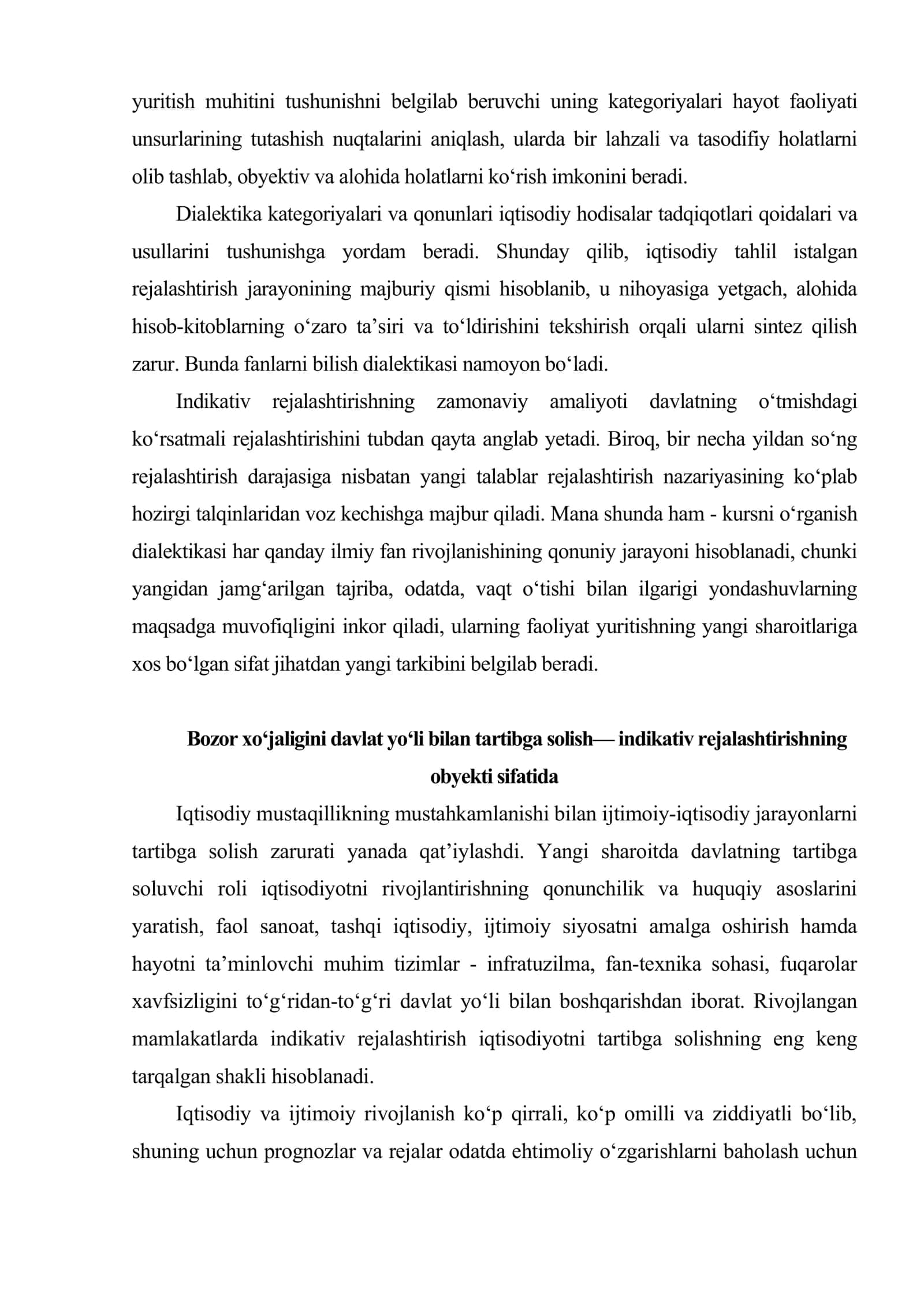 Bozor iqtisodiyotida rejalashtirishning mohiyati va roli 3