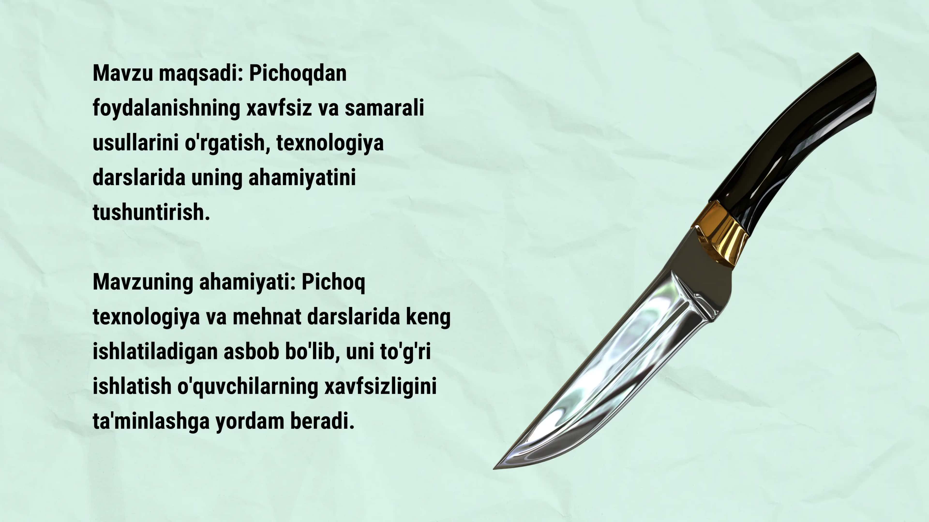 Pichoqdan Foydalanish Qoidalari 3
