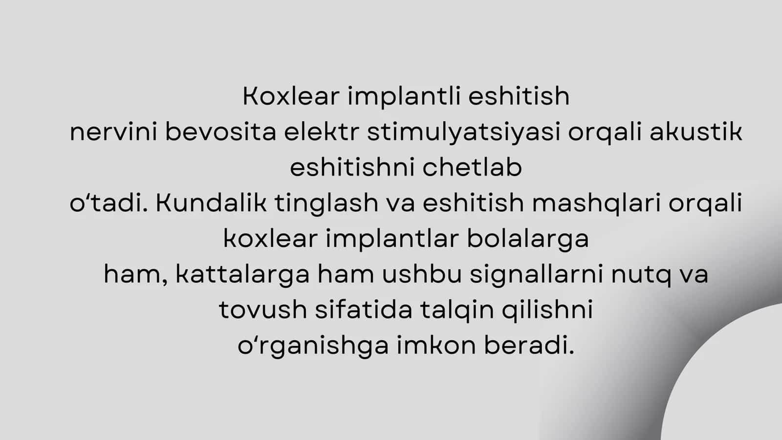 Logopedlar va MTT pedlari uchun Koxlear Implant mavzusi 3