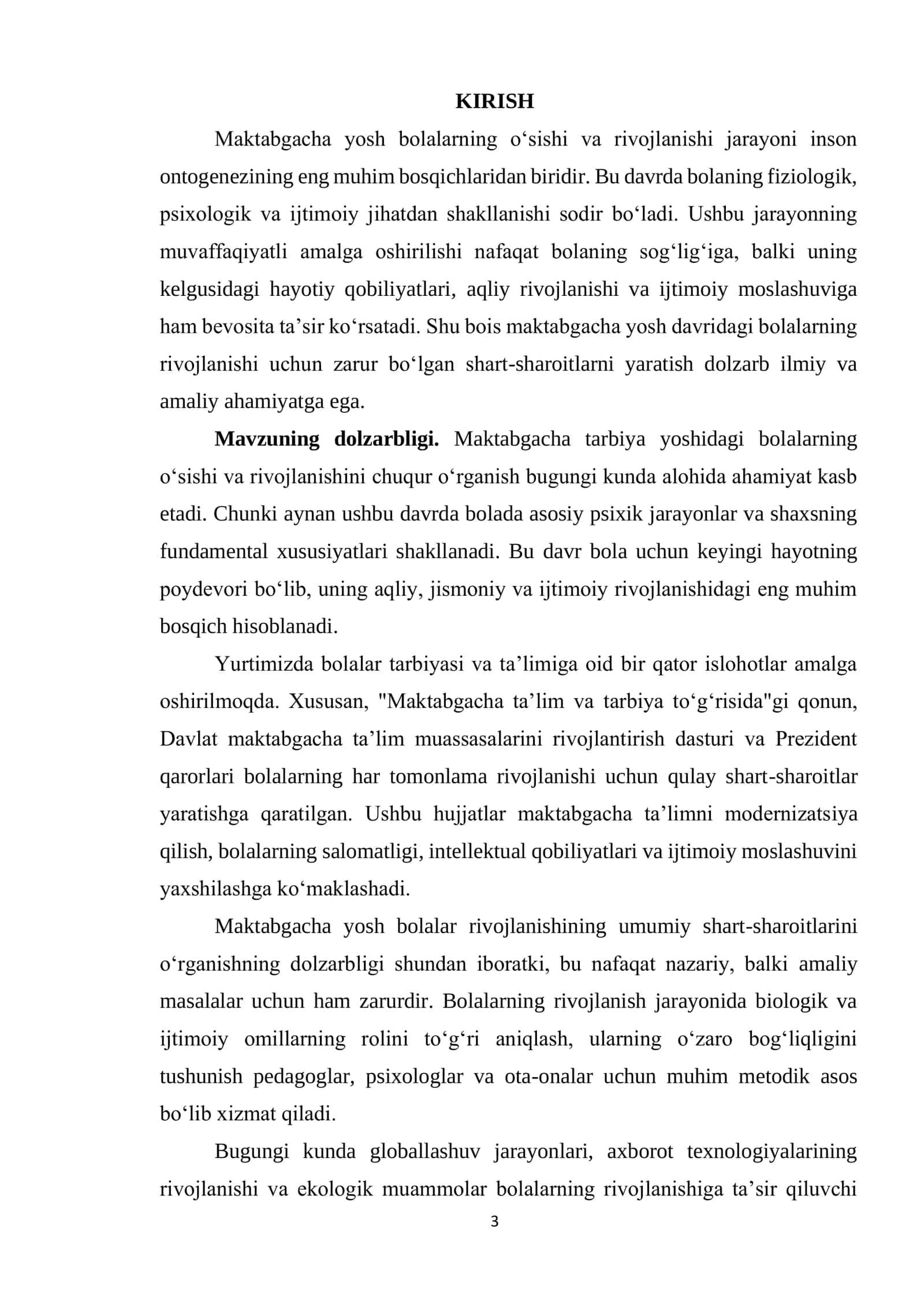 Maktabgacha yoshdagi bolalar o‘sishining umumiy shart-sharoitlari 3