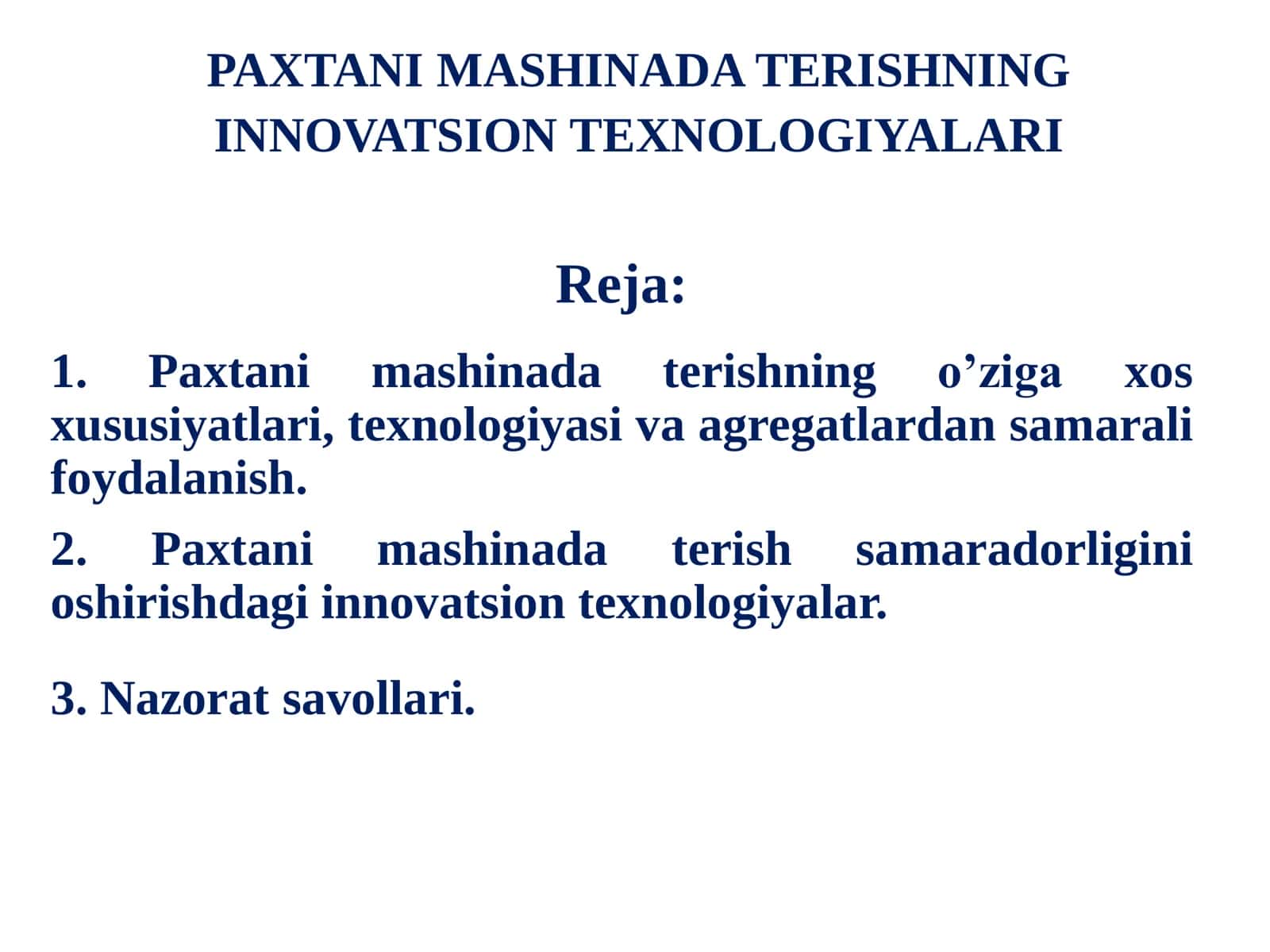 PAXTANI MASHINADA TERISHNING INNOVATSION TEXNOLOGIYALARI 3
