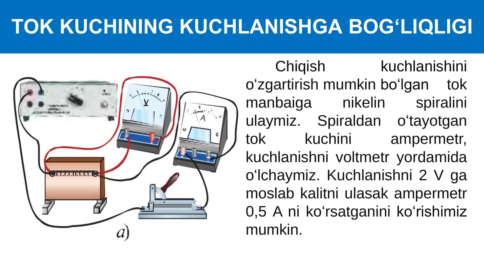 ZANJIRNING BIR QISMI UCHUN OM QONUNI 3