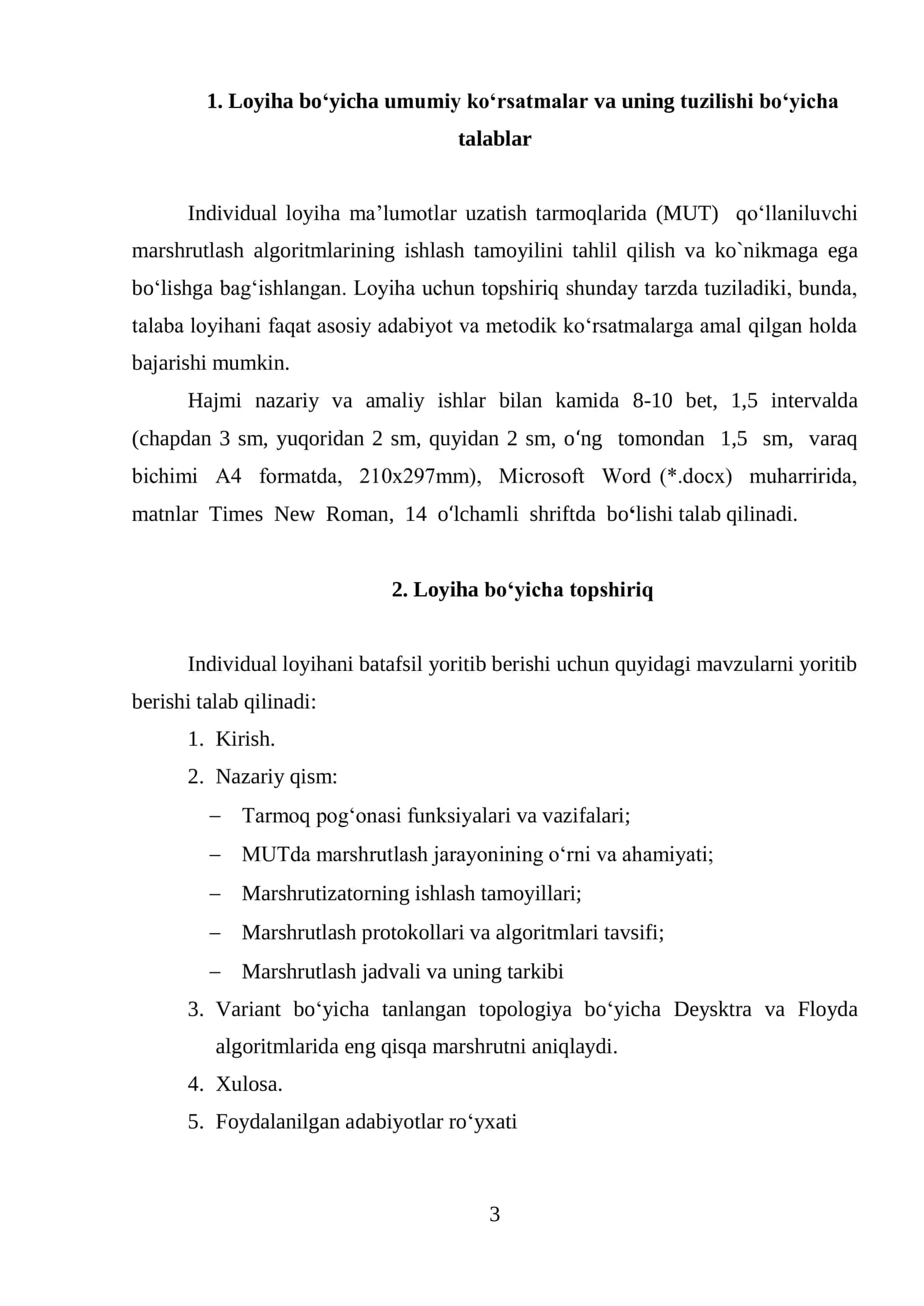 Individual loyiha uchun topshiriq va loyihani amalga oshirish 3