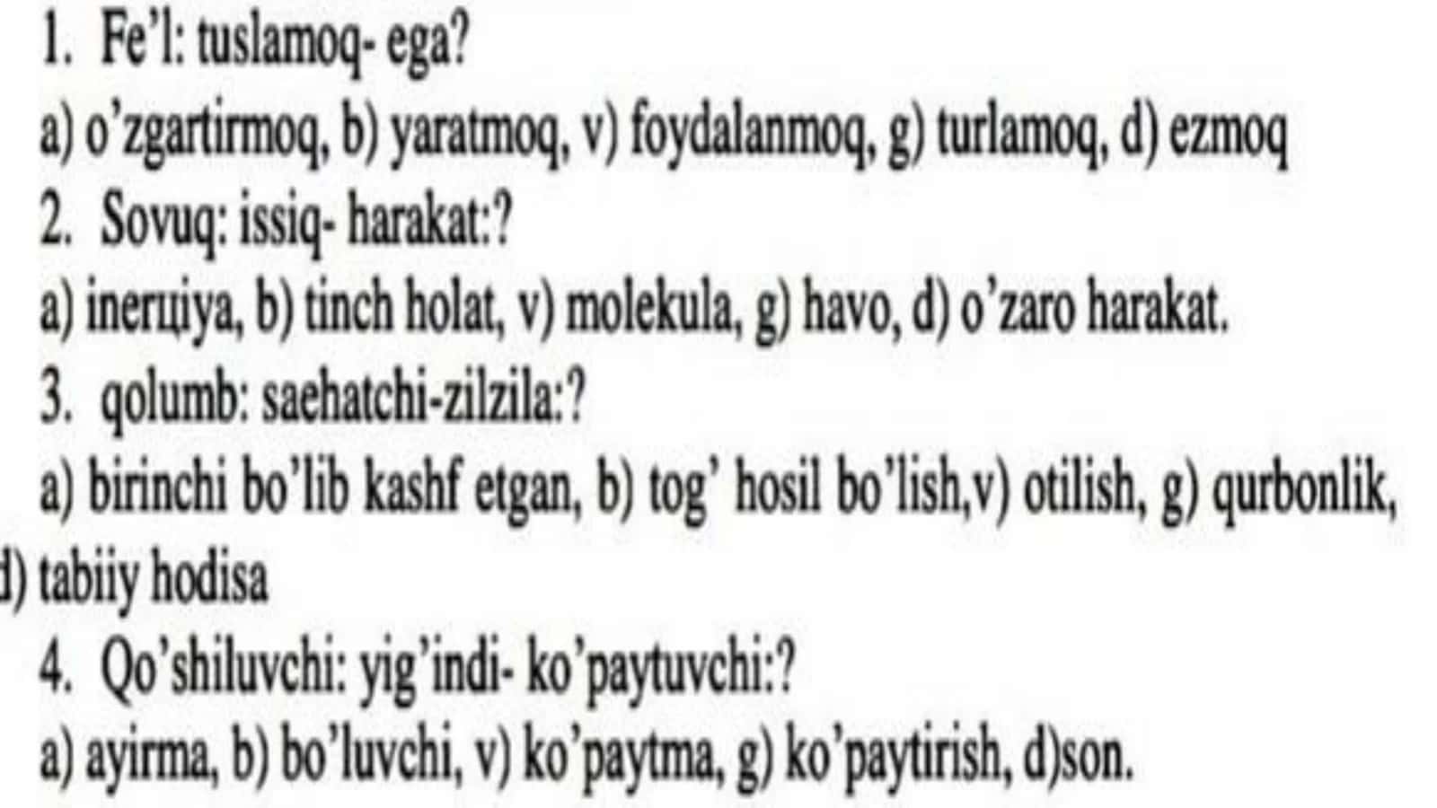 Ona tili savolar (harbiy bilim yurtiga topshirmoqchi bo'lganlar uchun) 3