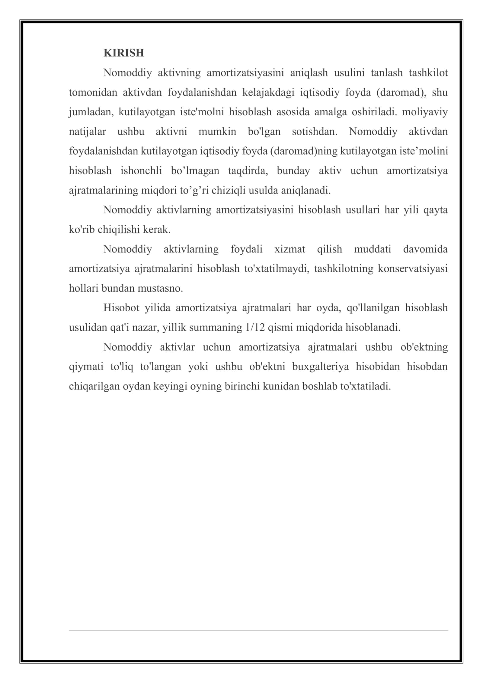 Nomoddiy aktivlarga amortizatsiya hisoblash usullari 3