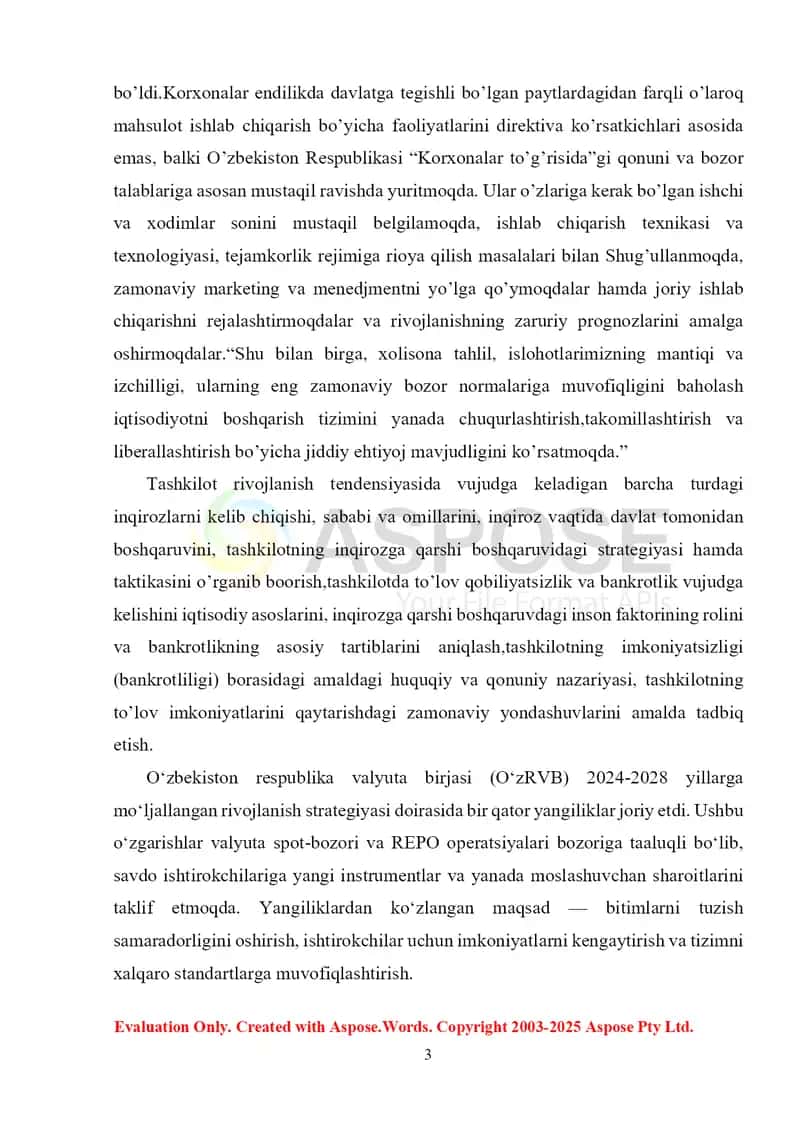 Inqiroz sharoitida korxona faoliyatini rejalashtirish va prognozlash 3
