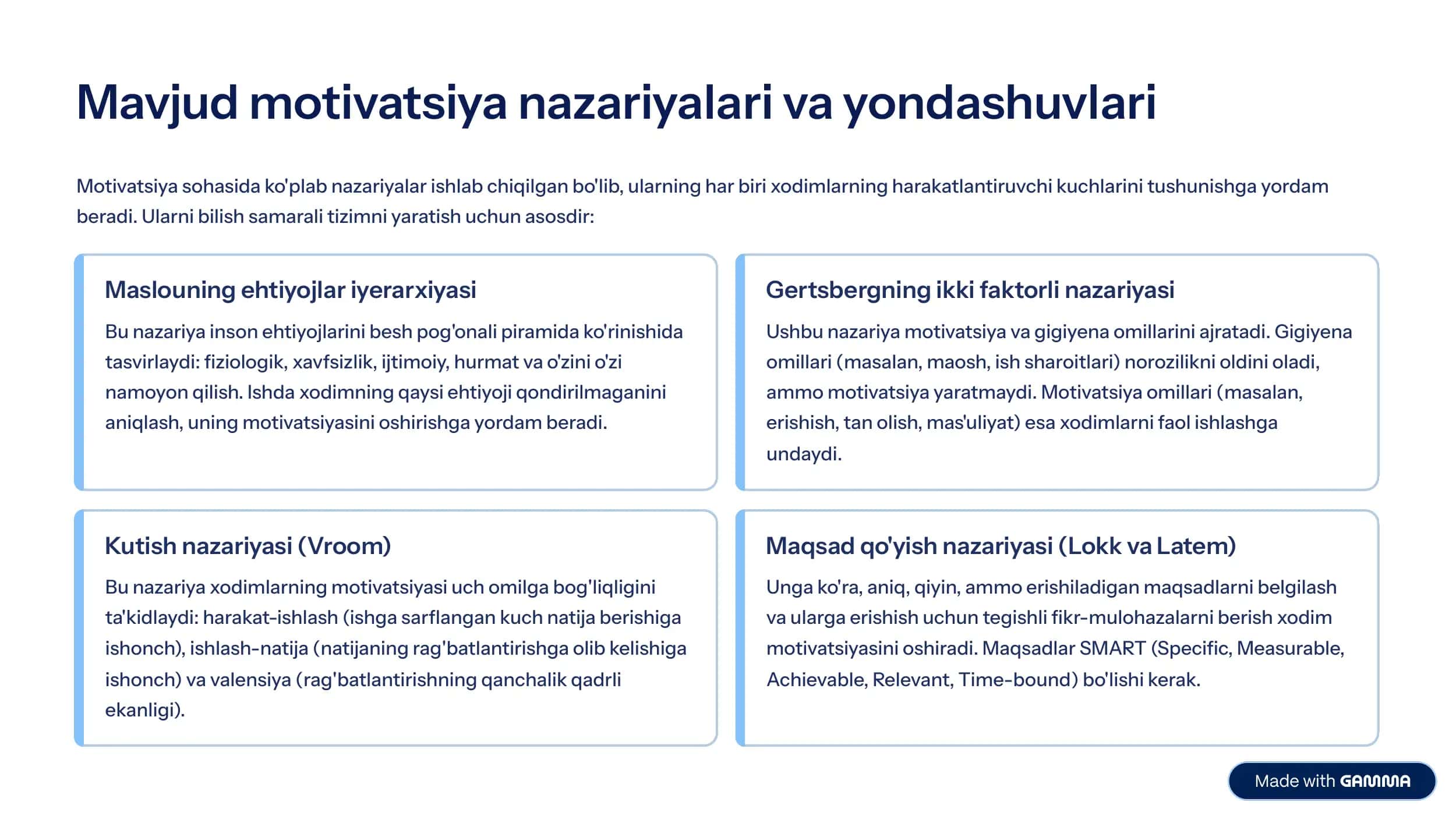 Korxona uchun motivatsiya tizimi 3