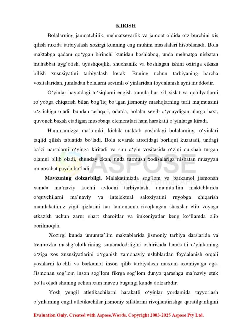 Harakatli o‘yinlar yordamida maktab yoshidagi bolalarni jismoniy tarbiyalash 3
