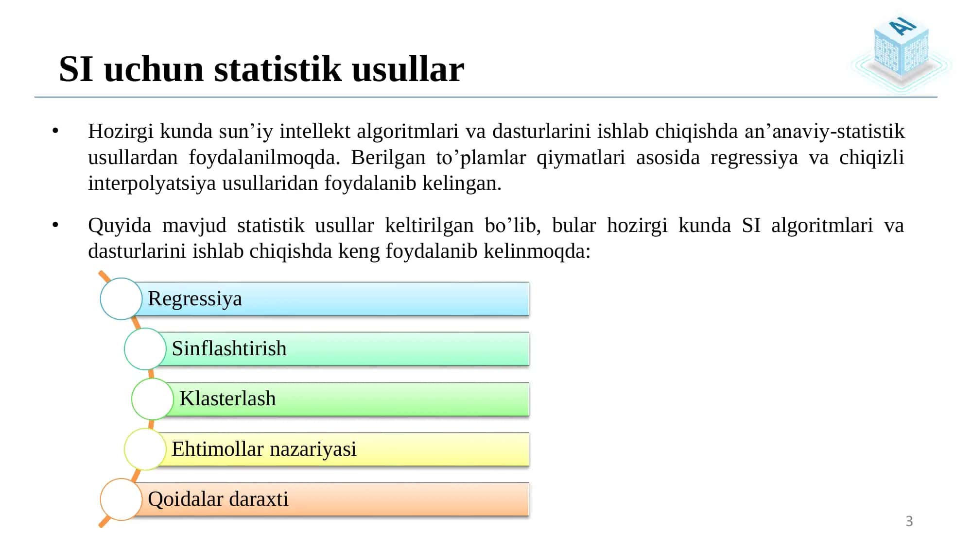 Mashinali o’qitish 3