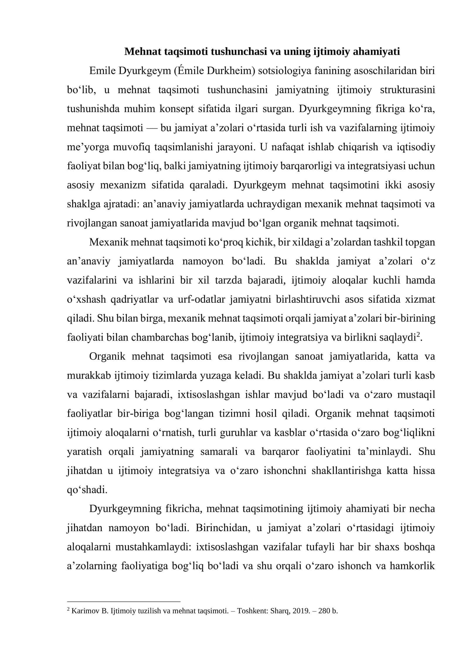 E. DYURKGEYMNING MEHNAT TAQSIMOTI NAZARIYASI 3