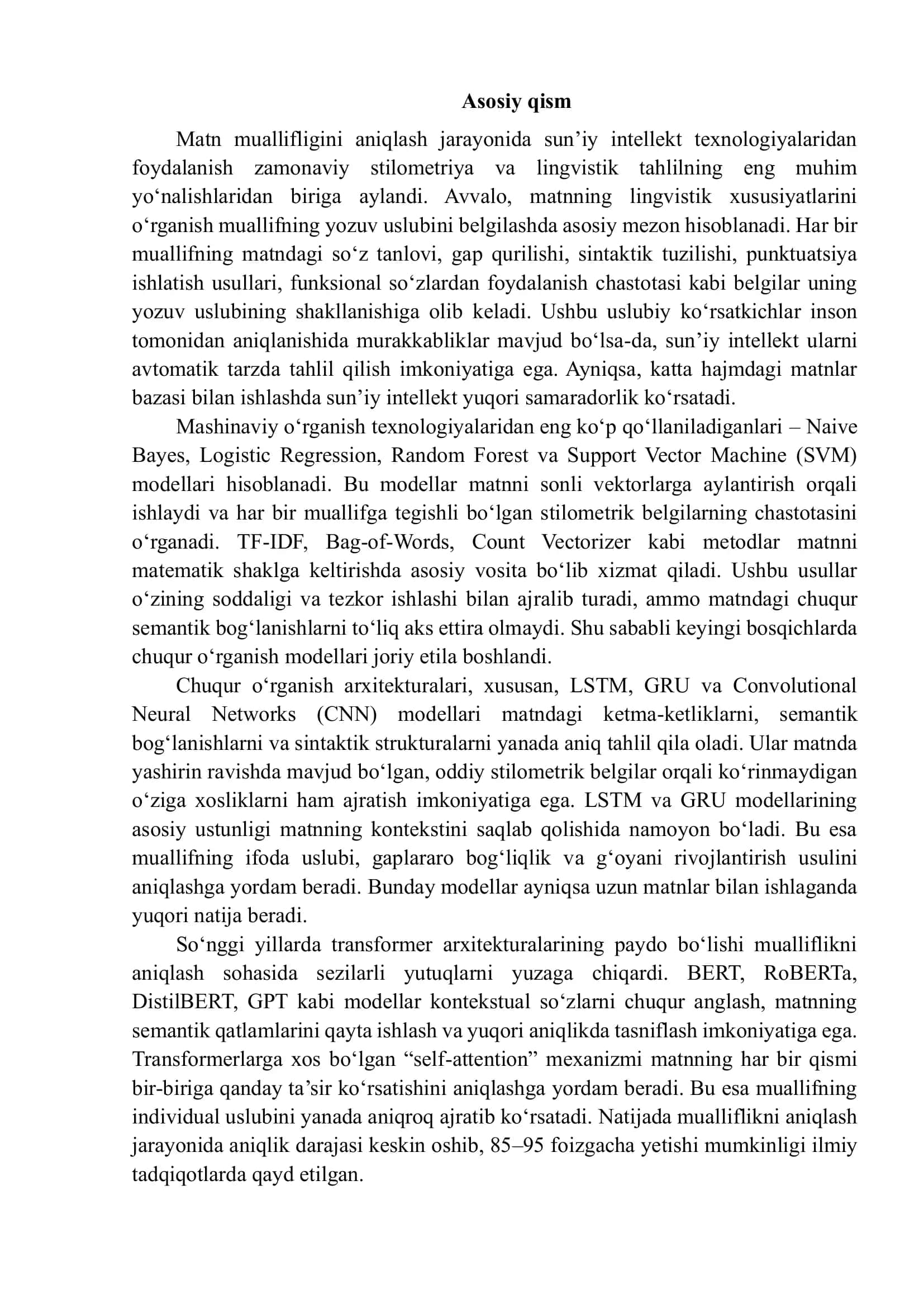 Sun’iy intellekt texnologiyalarining mualliflikni aniqlashdagi o‘rni va ahamiyati 3