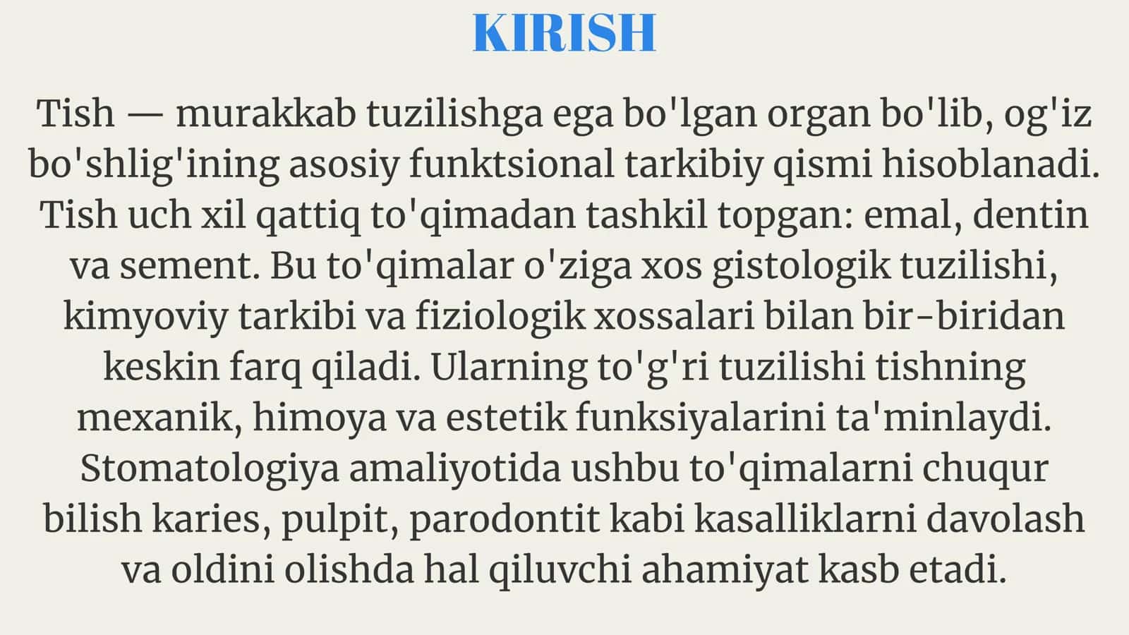 TISH QATTIQ TO'QIMALARINING GISTOLOGIK TUZILISHI 3