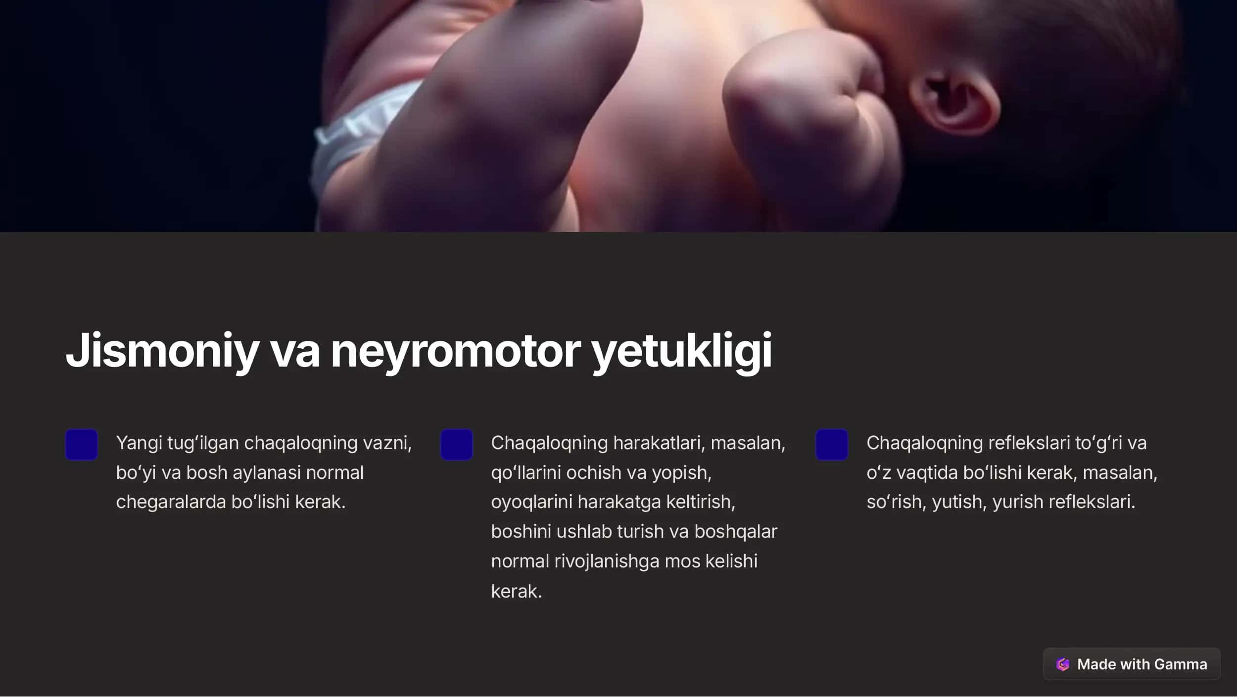 Yangi tugʻilgan chaqaloqning yetukligi 3