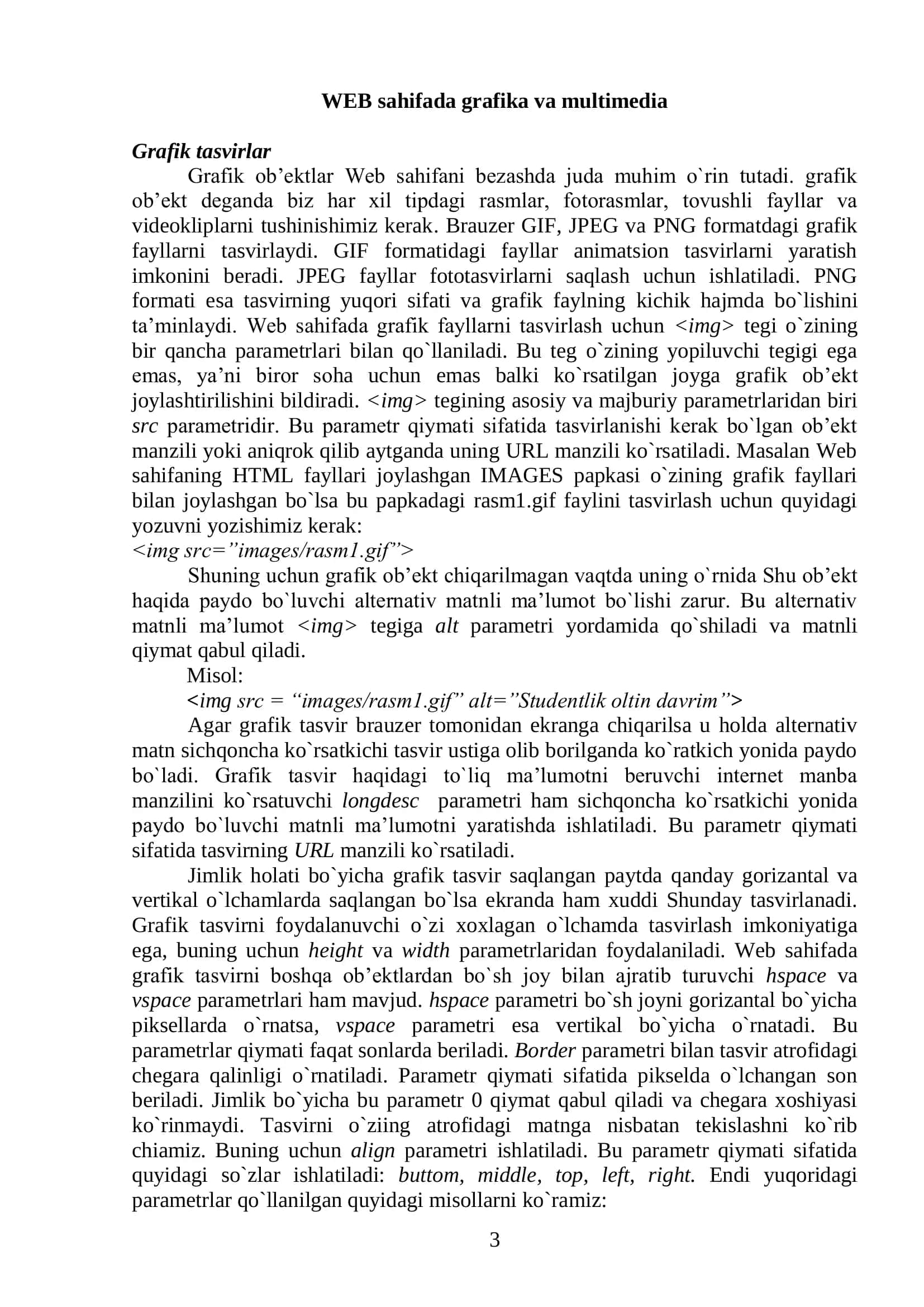 HTML da Web sahifalarga grafiklar joylash 3