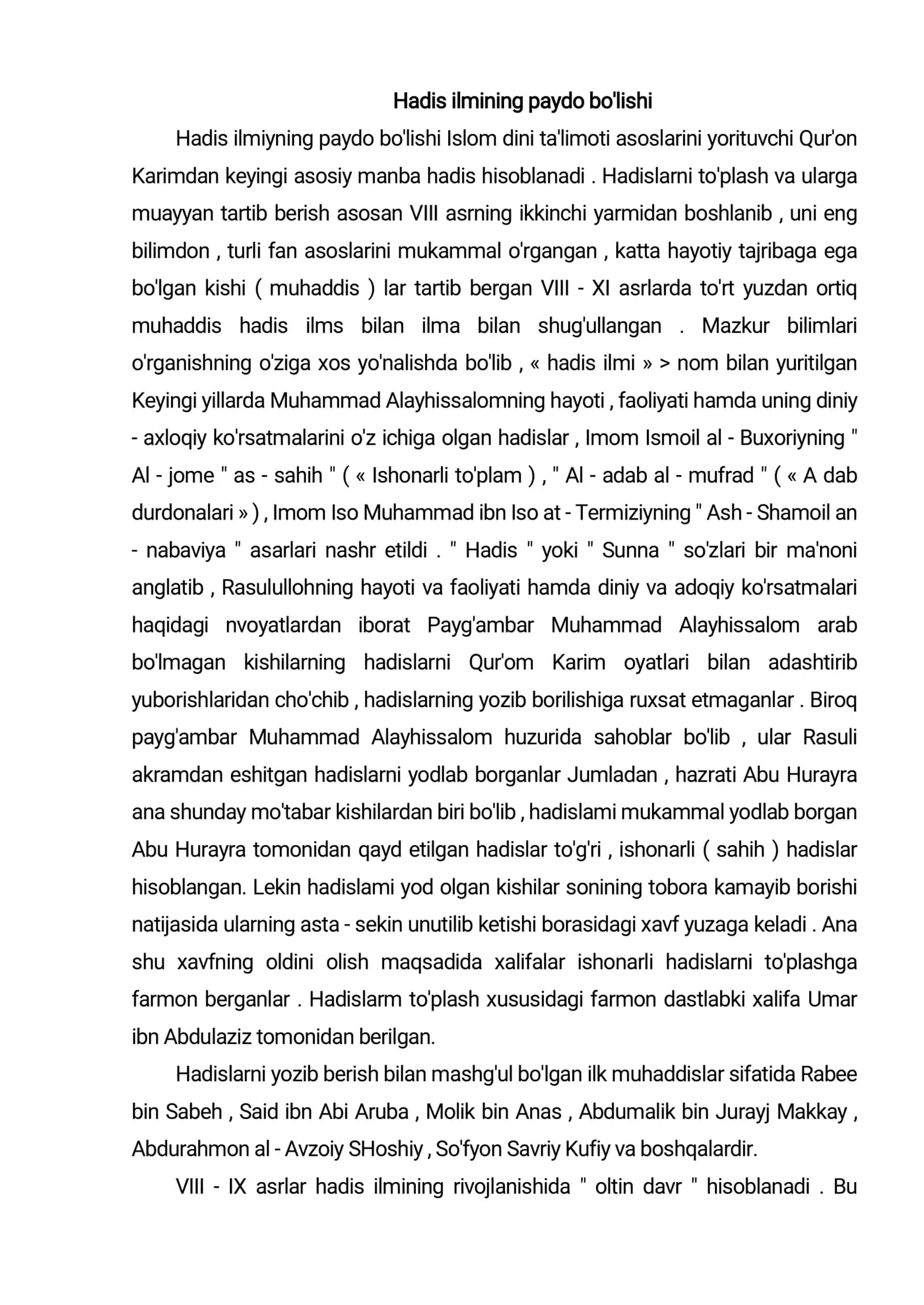 Imom Buxoriy va Imom Termiziyning hadis ilmiga qo'shgan hissasi qiyosiy tahlili 3