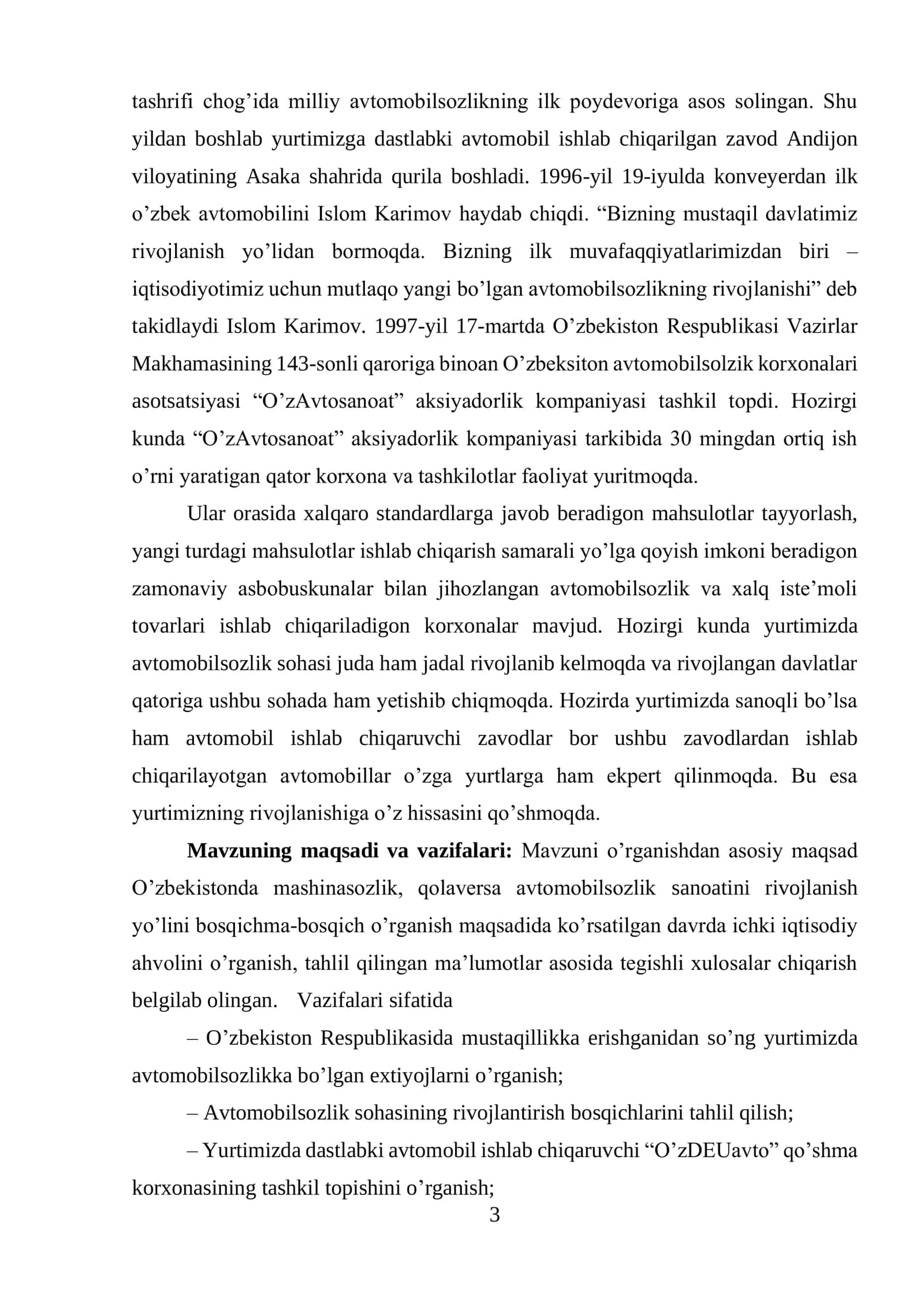 Mustaqillik yillarda avtomobilsozlik 3