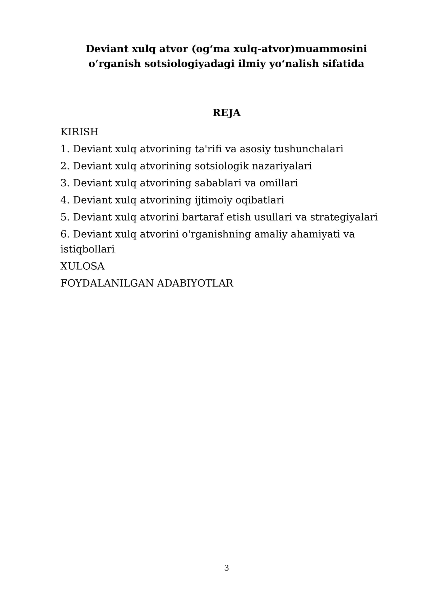 Deviant xulq atvor (ogʻma xulq-atvor) muammosi 3