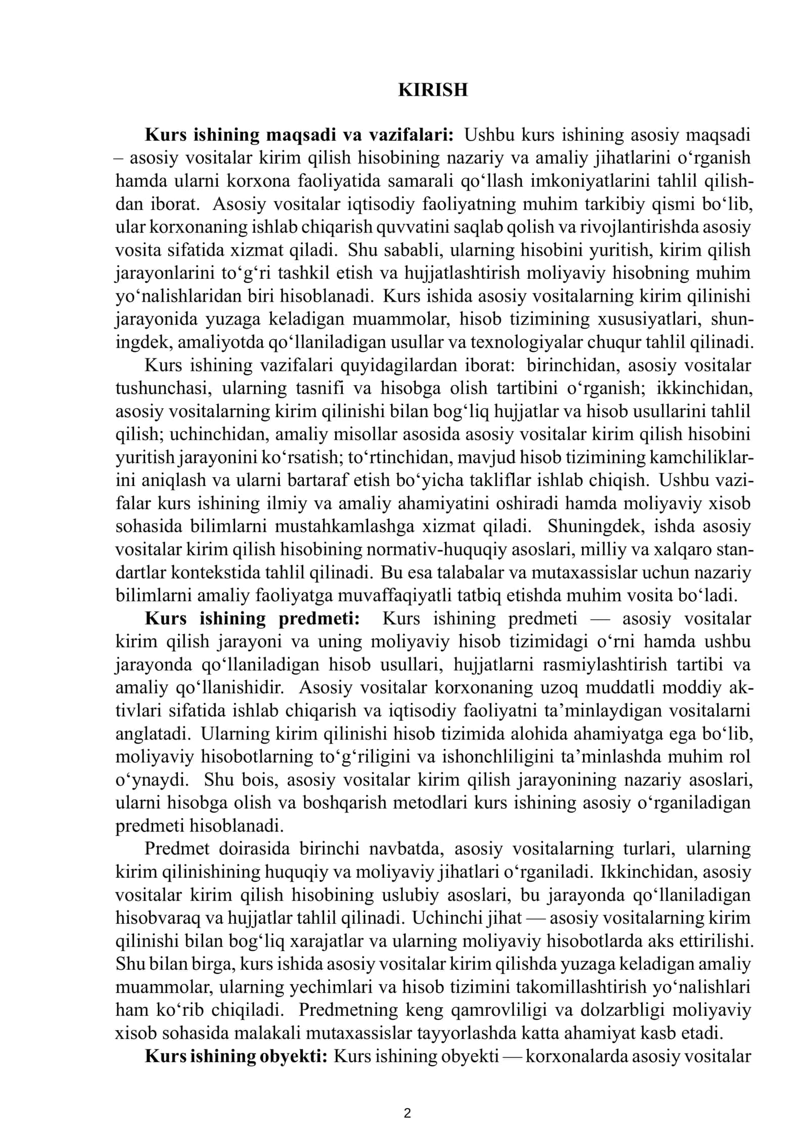 Asosiy Vositalar Kirim Qilish Hisobi 3