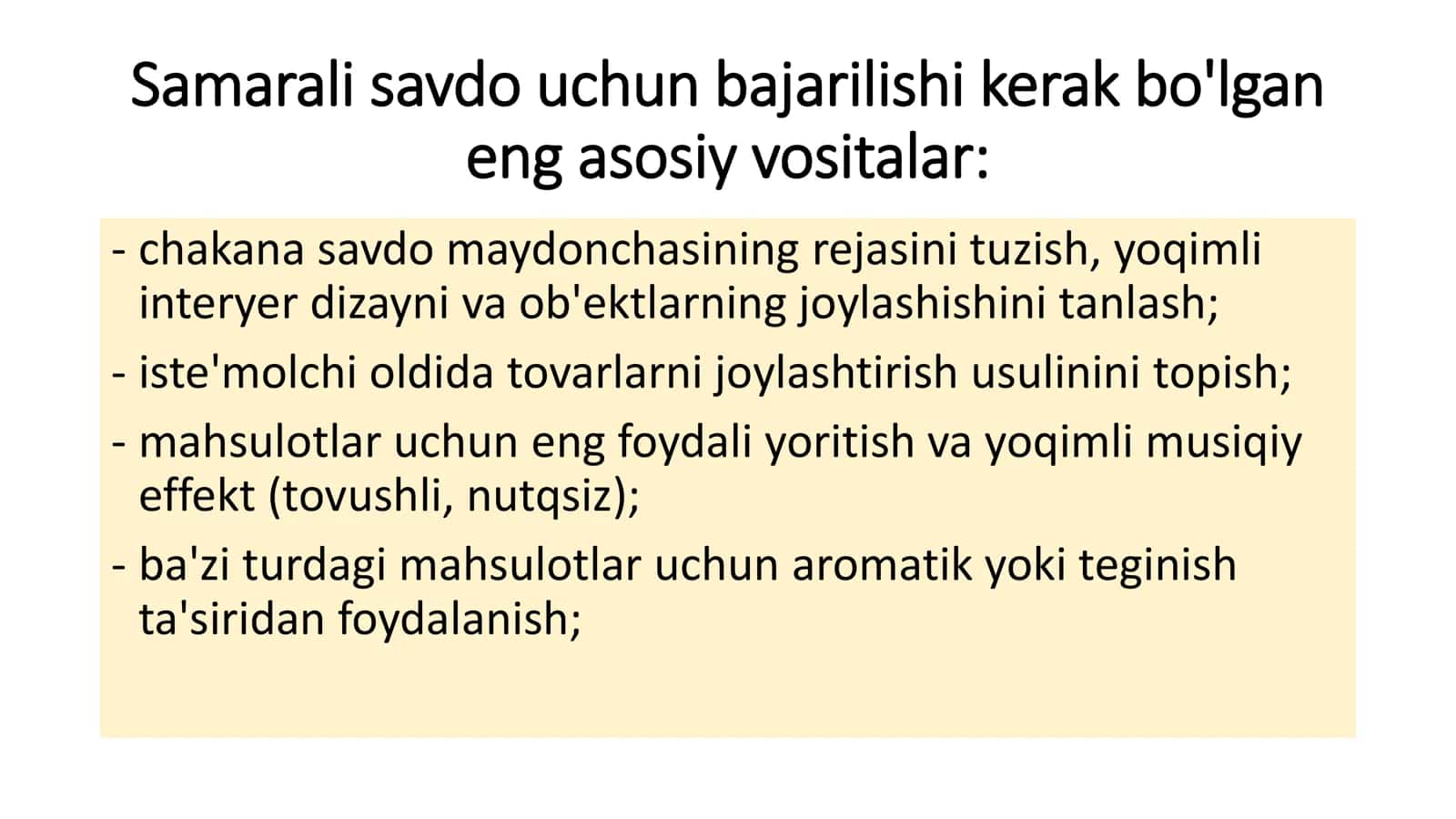 Merchandayzingning barcha vositalari va texnologiyalari 3