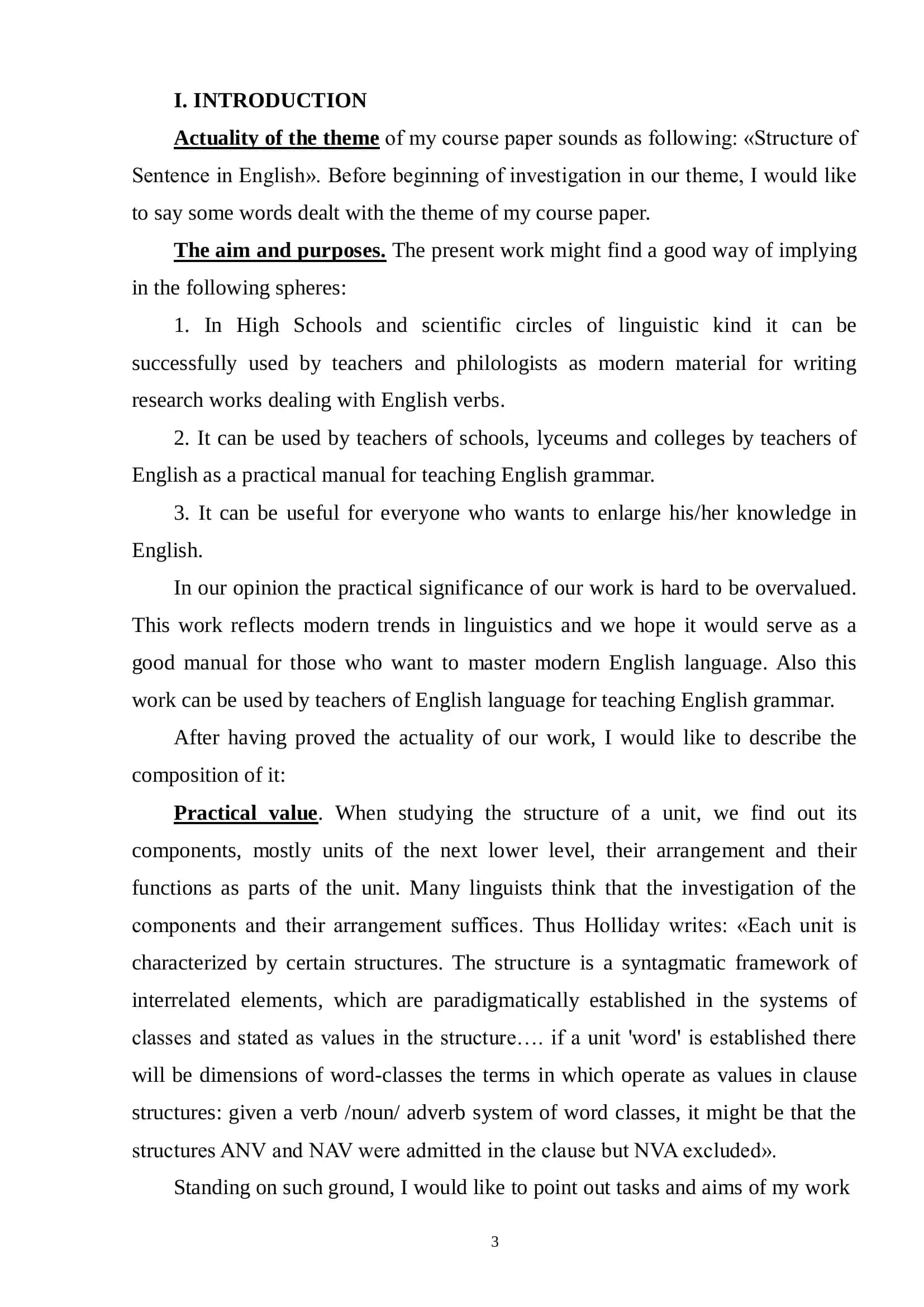 Structure of Sentence in English 3