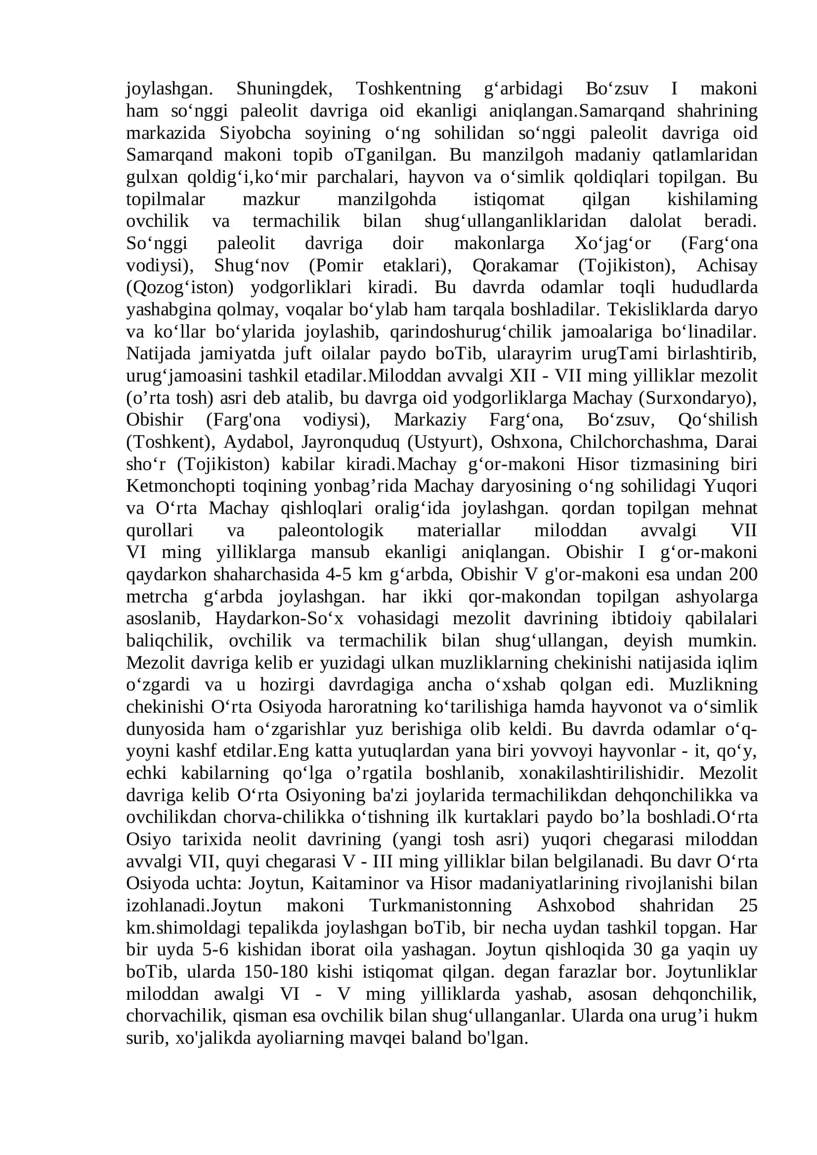 O‘rta Osiyoning tosh asri manzilgohlari tarixiy geografiyasi 3