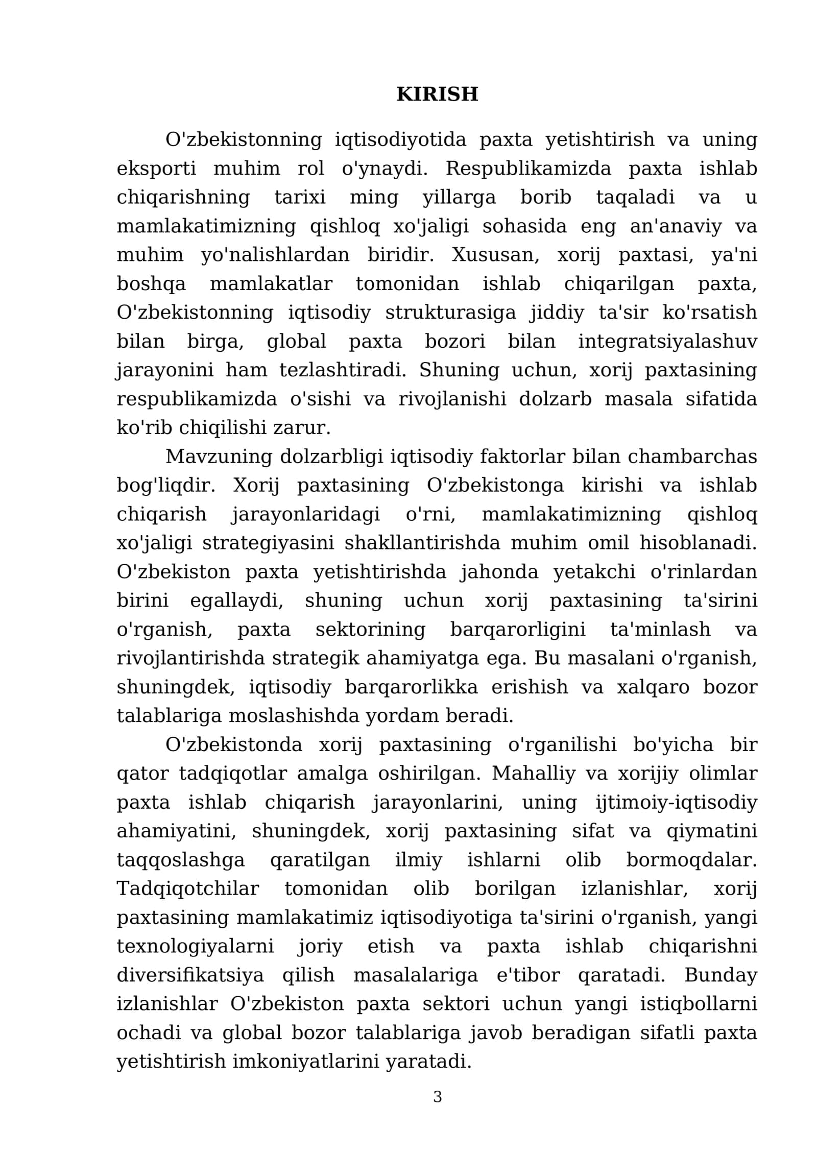 Xorij paxtasining respublikada oʻsishi va rivojlanishi 3