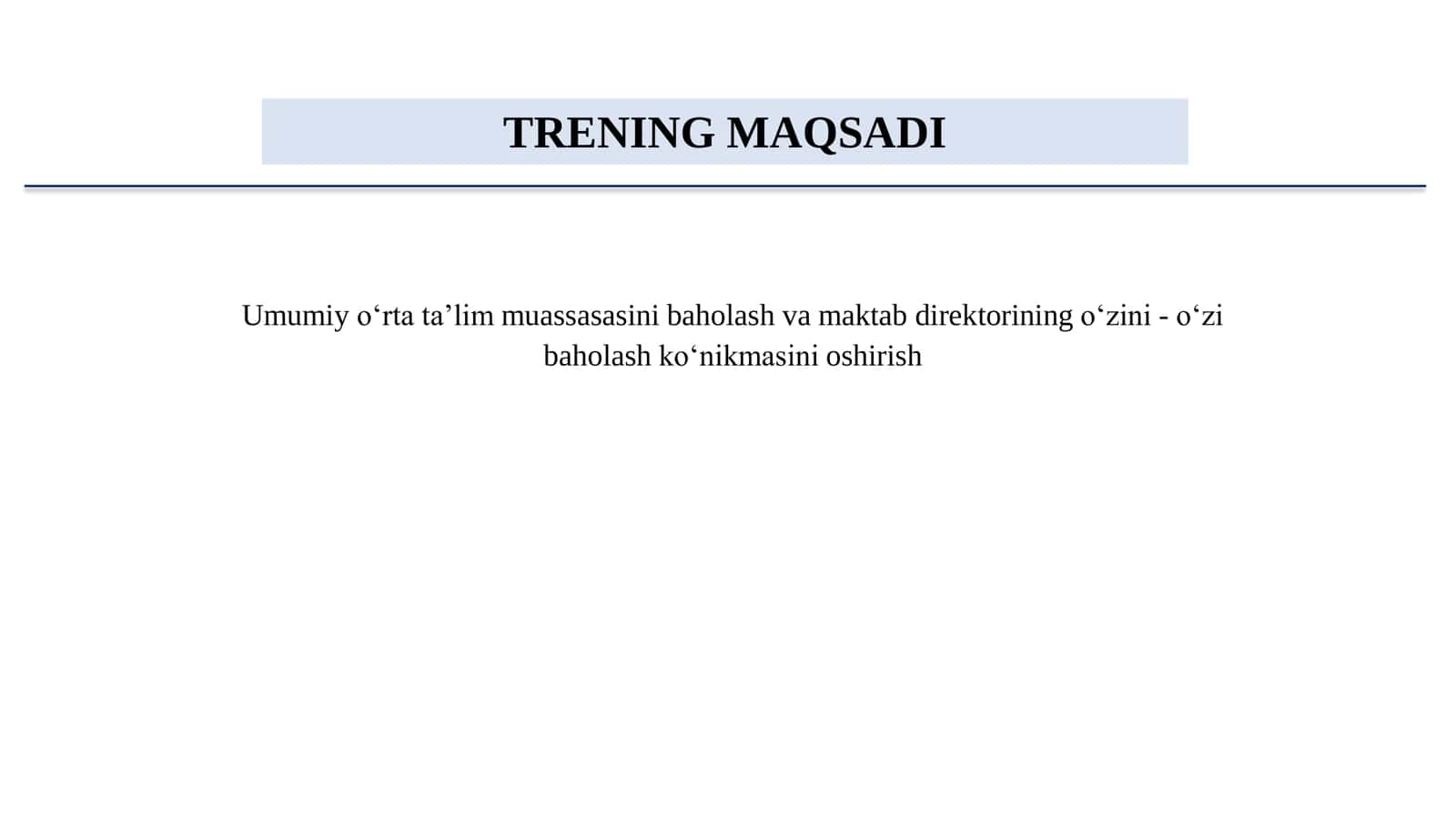 Menejerlik o'uv kursi tinglovchilari uchun  UMUMIY O‘RTA TA’LIM MUASSASASINI BOSHQARISH 2 3