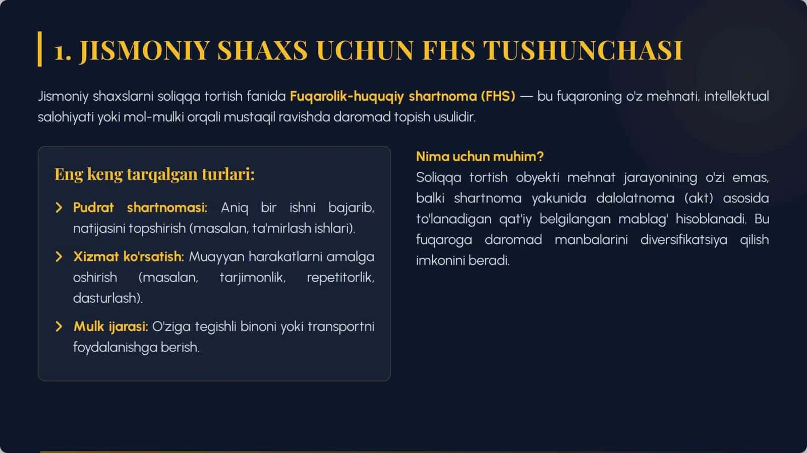 Fuqarolik-huquqiy shartnomalar bo'yicha daromadlar soliqqa tortish xususiyatlari 3
