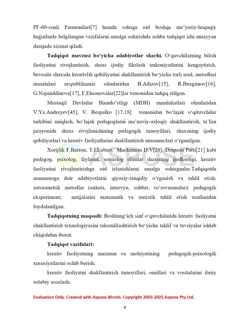 BОSHLANGʻICH SINF ОʻQUVCHILARINING KREATIV FIKRLASHINI RIVОJLANTIRISH 4