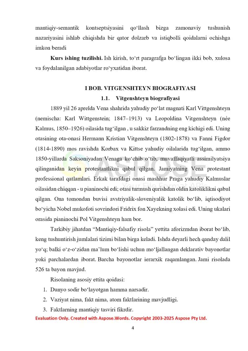 Vitgenshteynning “Til-Mantiq-Reallik” modeli (kurs ishi) 4