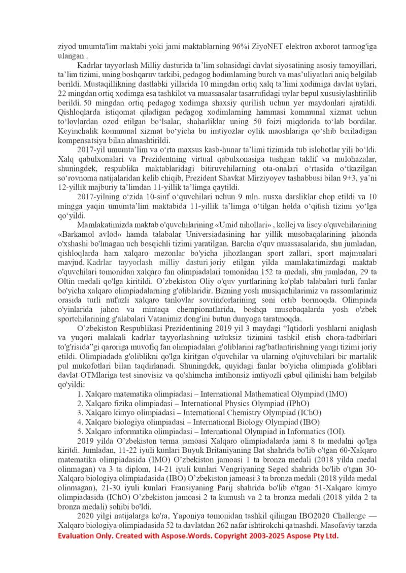 O’zbekiston Respublikasida ta’lim sohasida amalga oshirilgan islohotlar 4