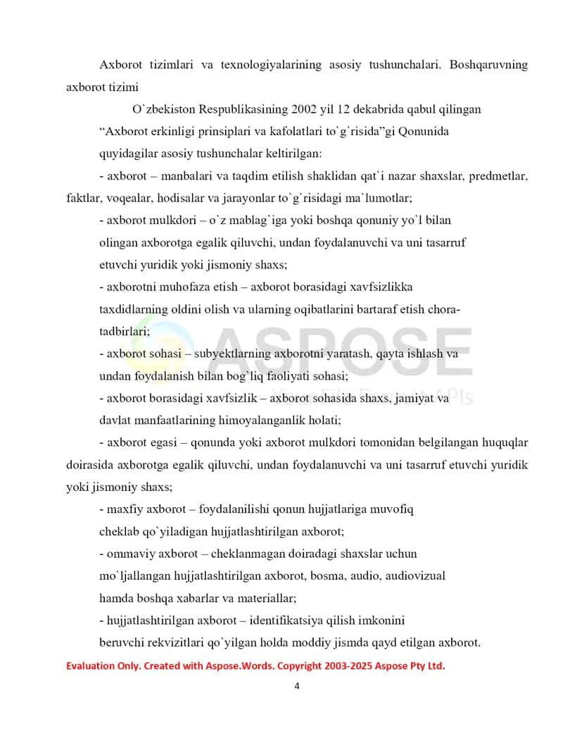 Axborot xavfsizligini referat 4