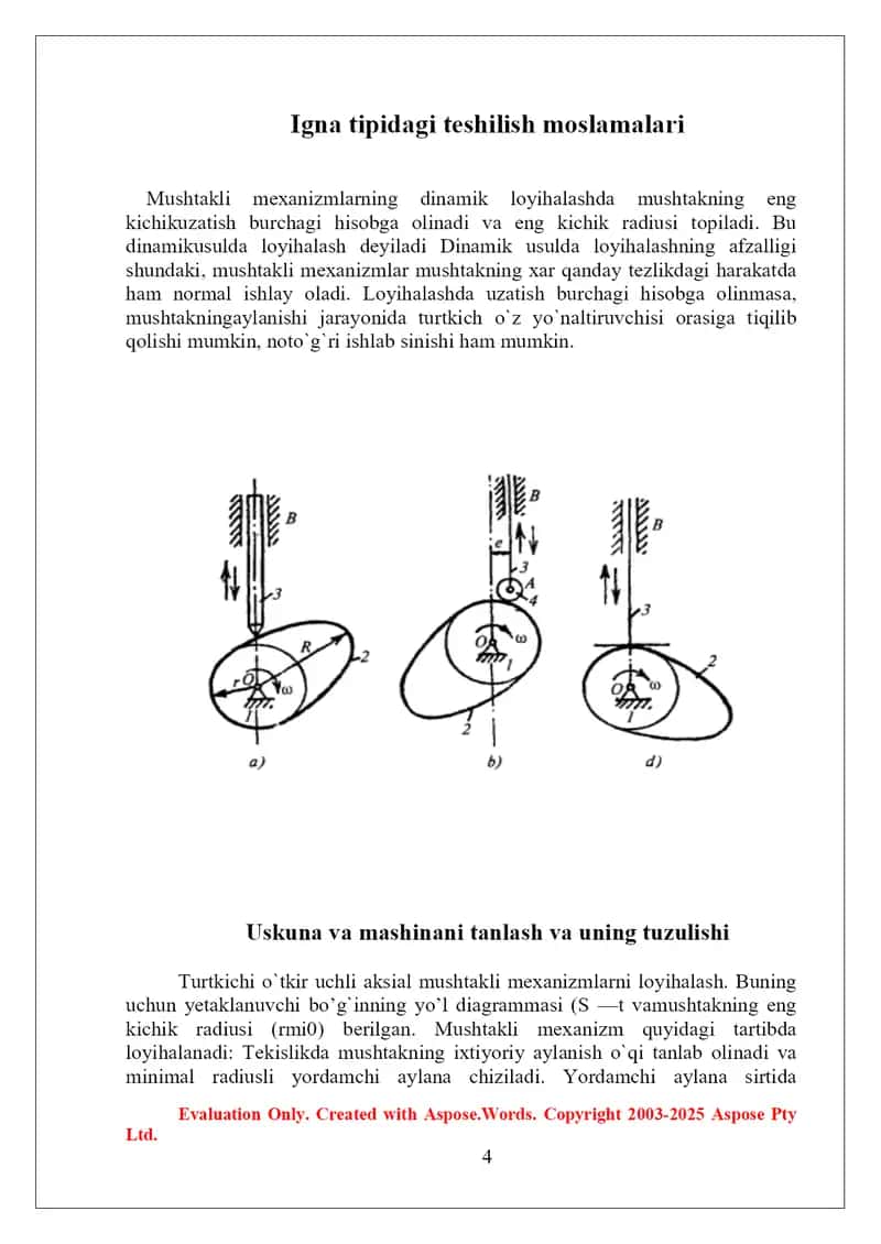 Mushtli mexanizmlarni aylanish mushlari bilan taxlili 4