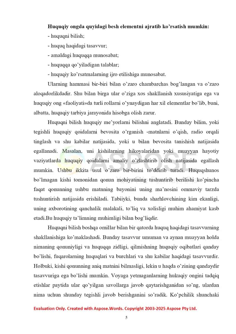 HUQUQIY TARBIYA JARAYONIDA HUQUQIY ONGNI SHAKLLANTIRISH VA HUQUQIY MADANIYATNI YUKSALTIRISH 4