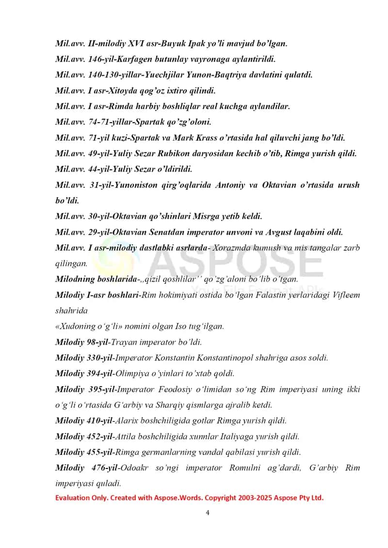 BUTUN TARIX XRONOLOGIYASi 4